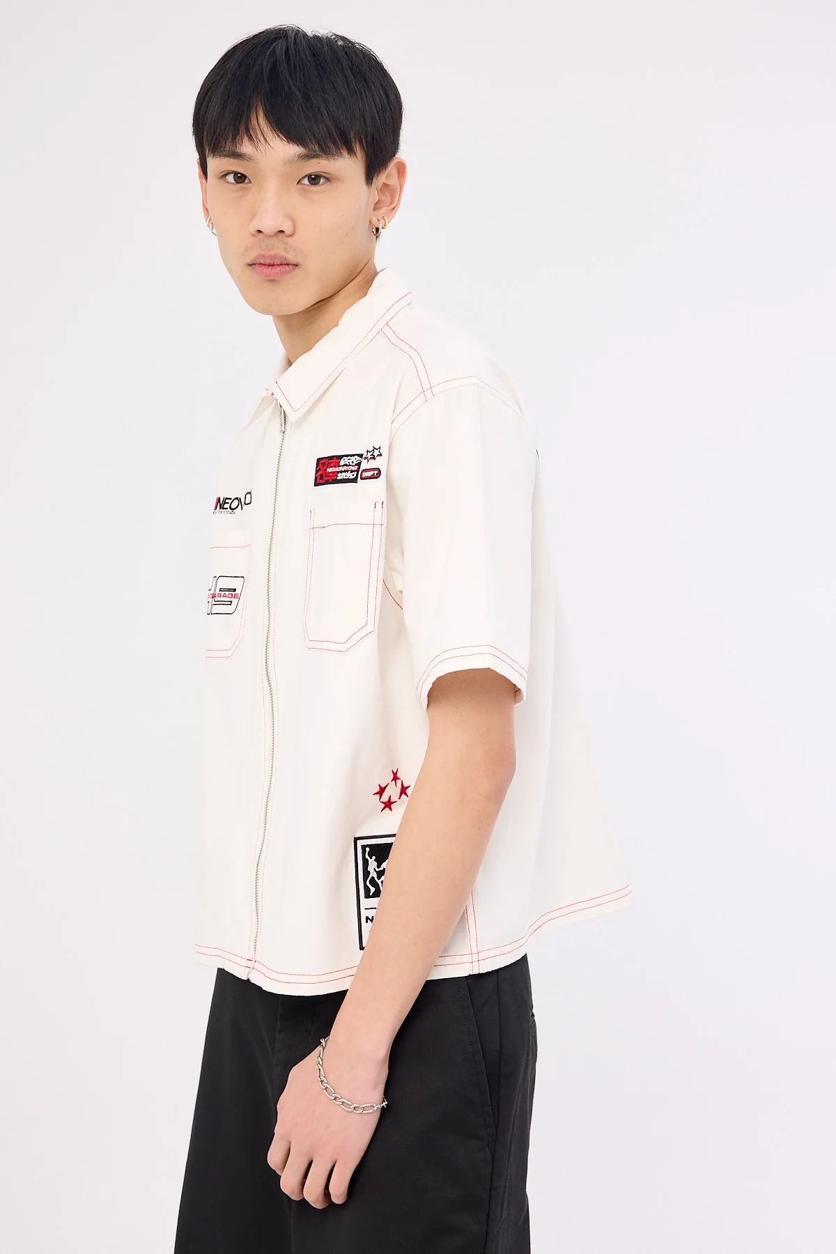Neovision Clutch Oversize Cropped Shirt Off White - Image 4