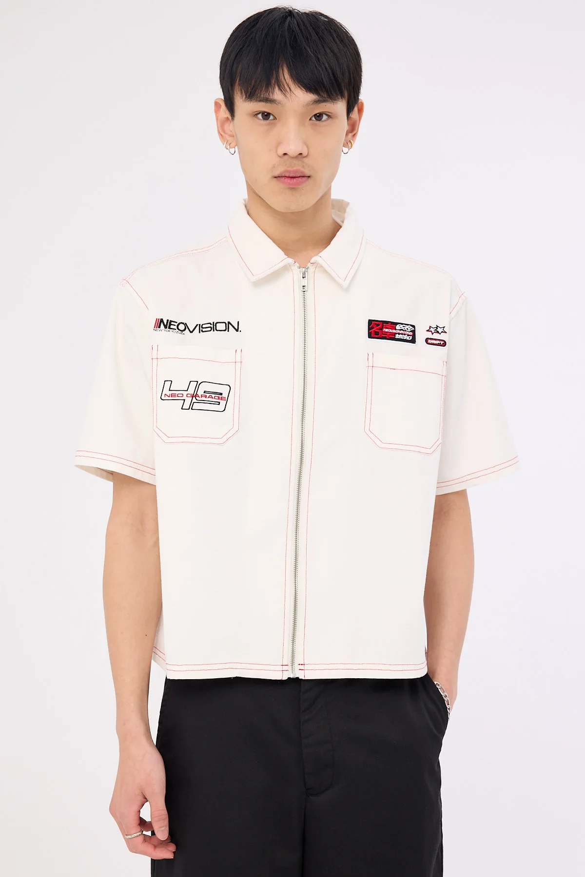 Neovision Clutch Oversize Cropped Shirt Off White - Image 5