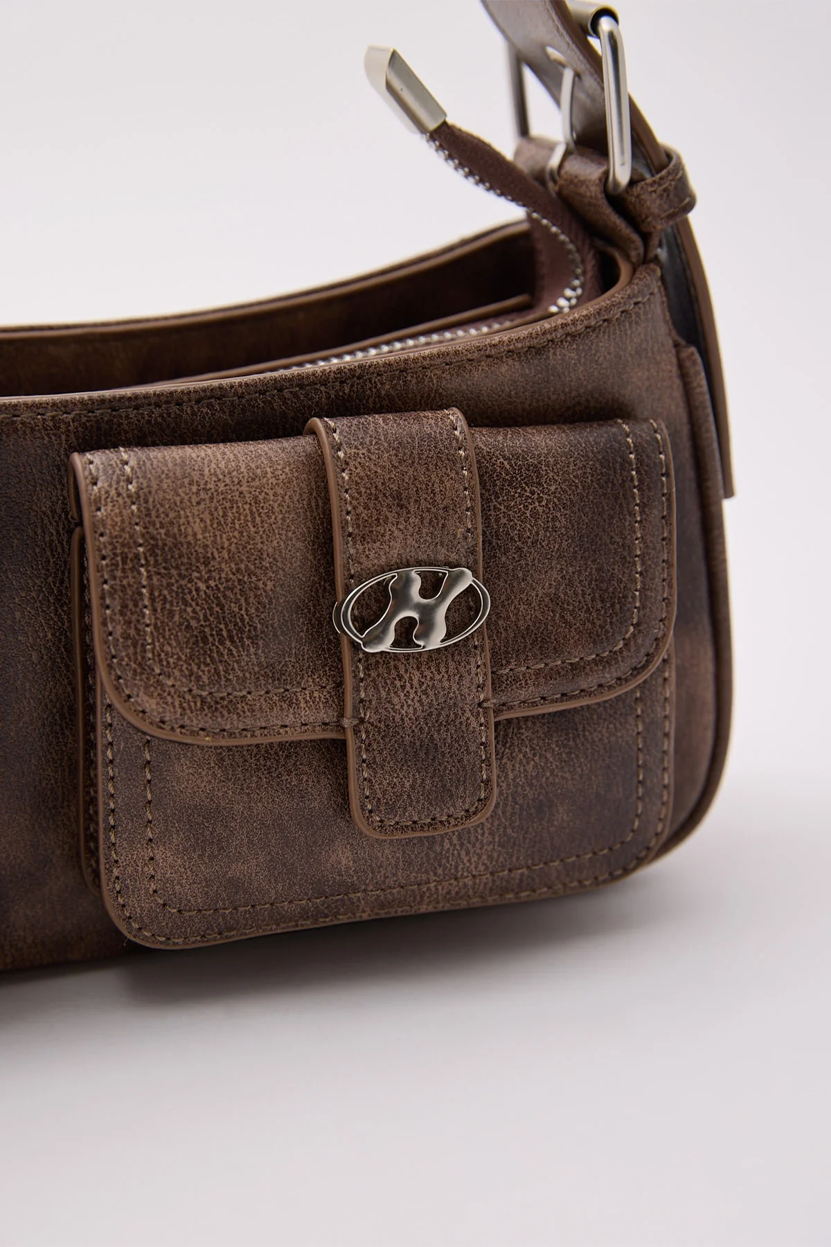 Neovision Contessa Multi Pocket Handbag Washed Brown - Image 2