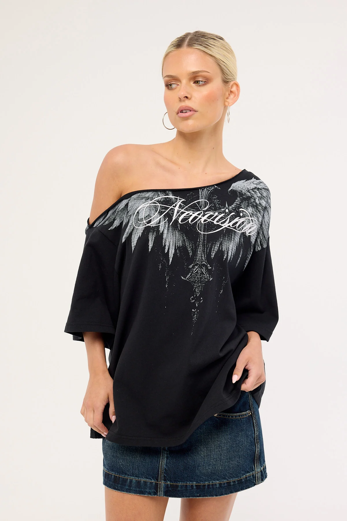 Neovision Creed Boat Neck Relaxed Tee Black