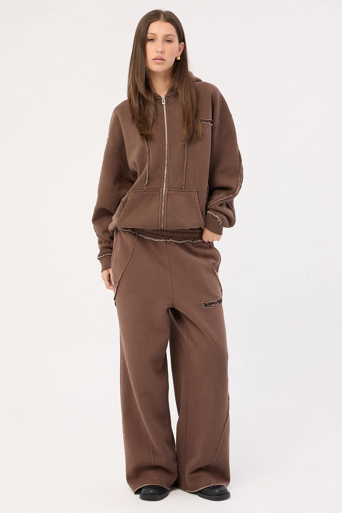 Neovision Cyber Full-Zip Hoodie Washed Choc - Image 12