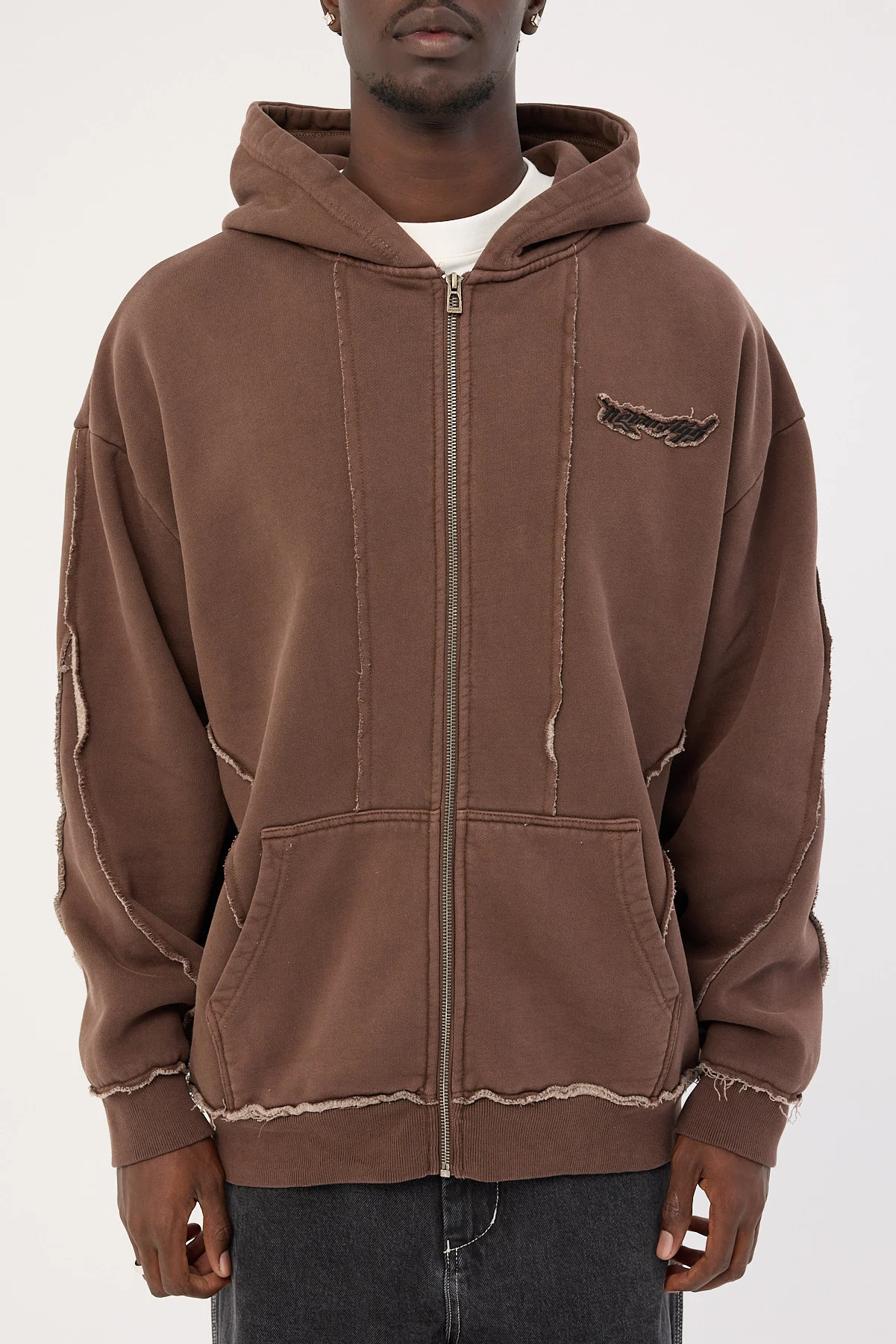 Neovision Cyber Full-Zip Hoodie Washed Choc - Image 14