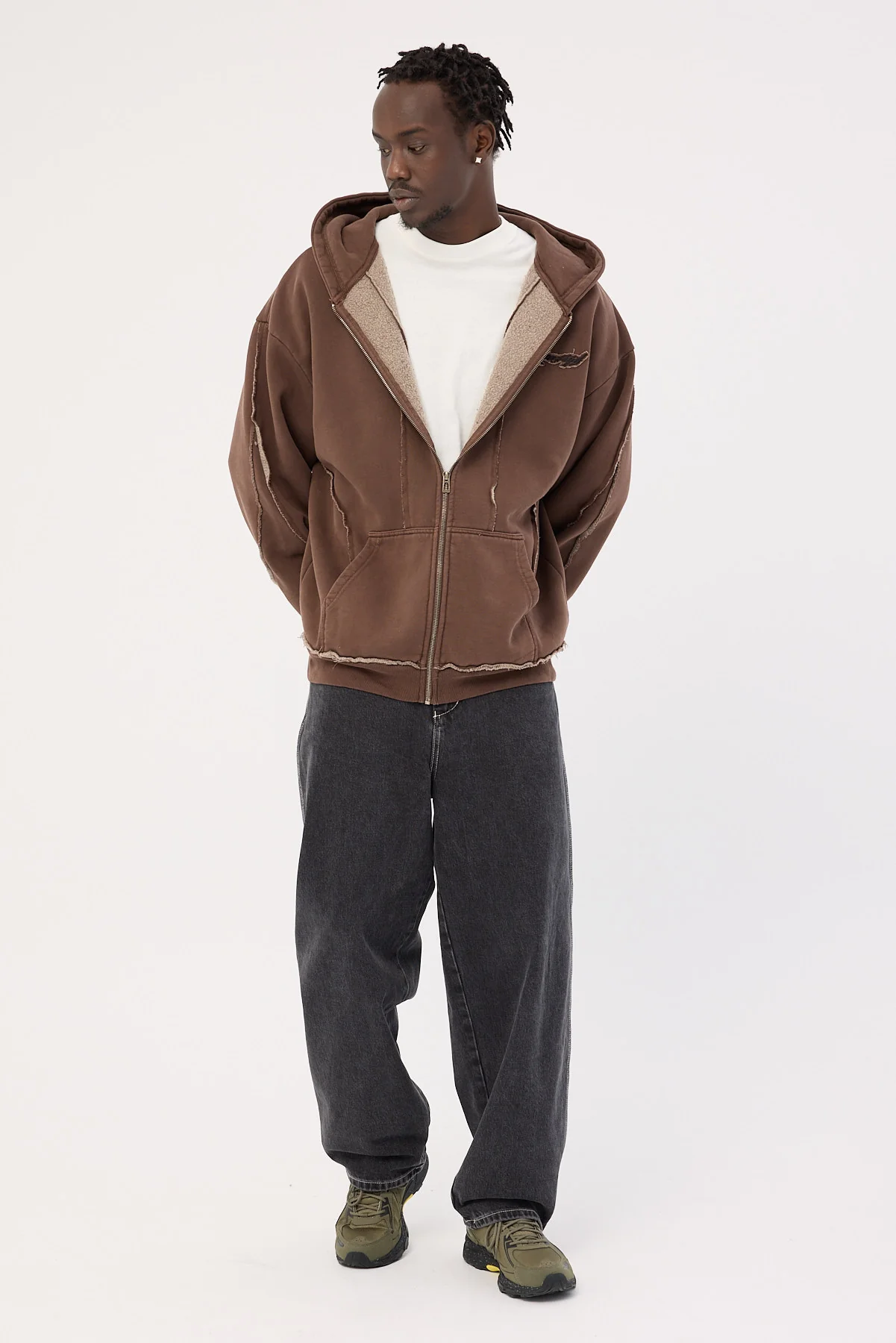 Neovision Cyber Full-Zip Hoodie Washed Choc - Image 3