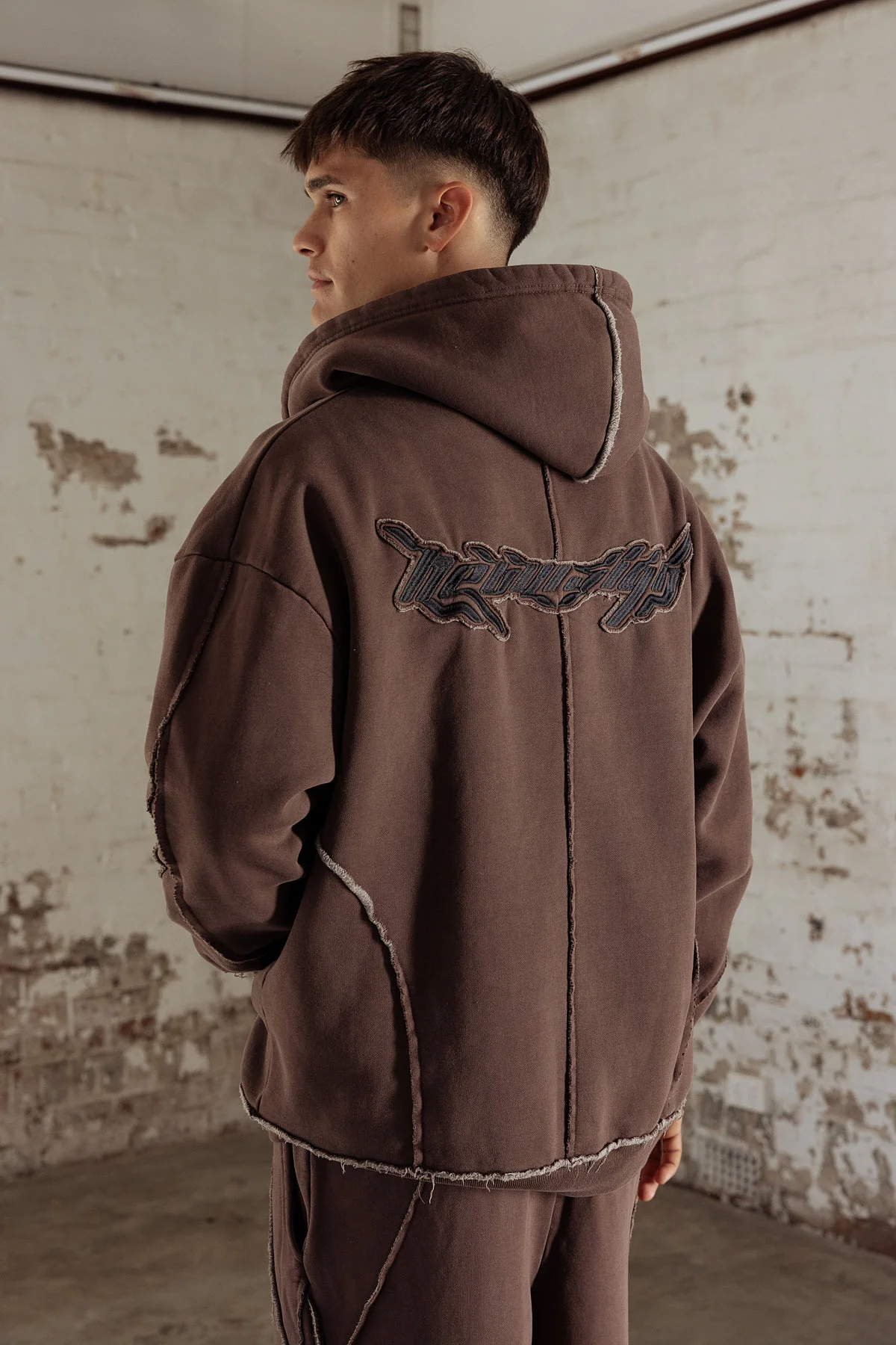 Neovision Cyber Full-Zip Hoodie Washed Choc - Image 6
