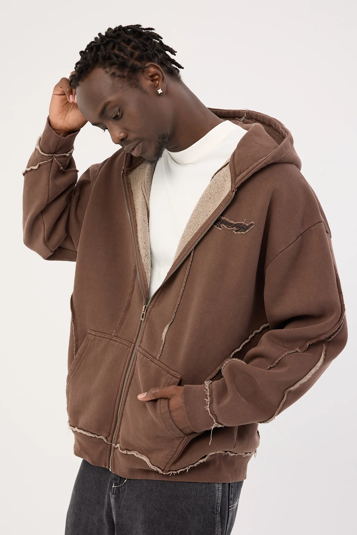Neovision Cyber Full-Zip Hoodie Washed Choc - Image 8