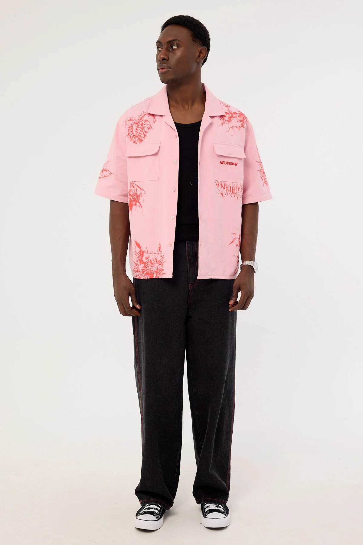 Neovision Deadset Boxy Cropped Resort Shirt Pink - Image 2