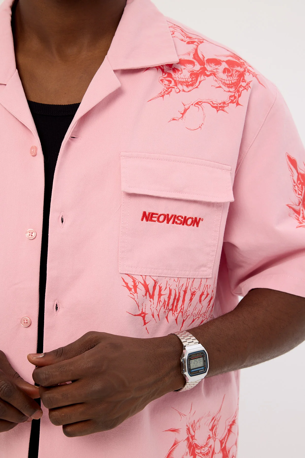 Neovision Deadset Boxy Cropped Resort Shirt Pink - Image 3