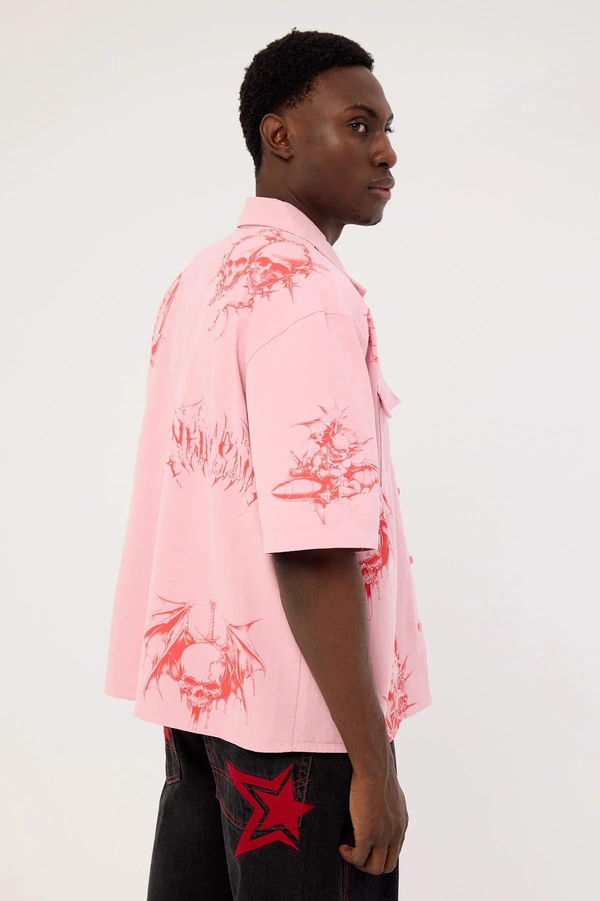 Neovision Deadset Boxy Cropped Resort Shirt Pink - Image 5