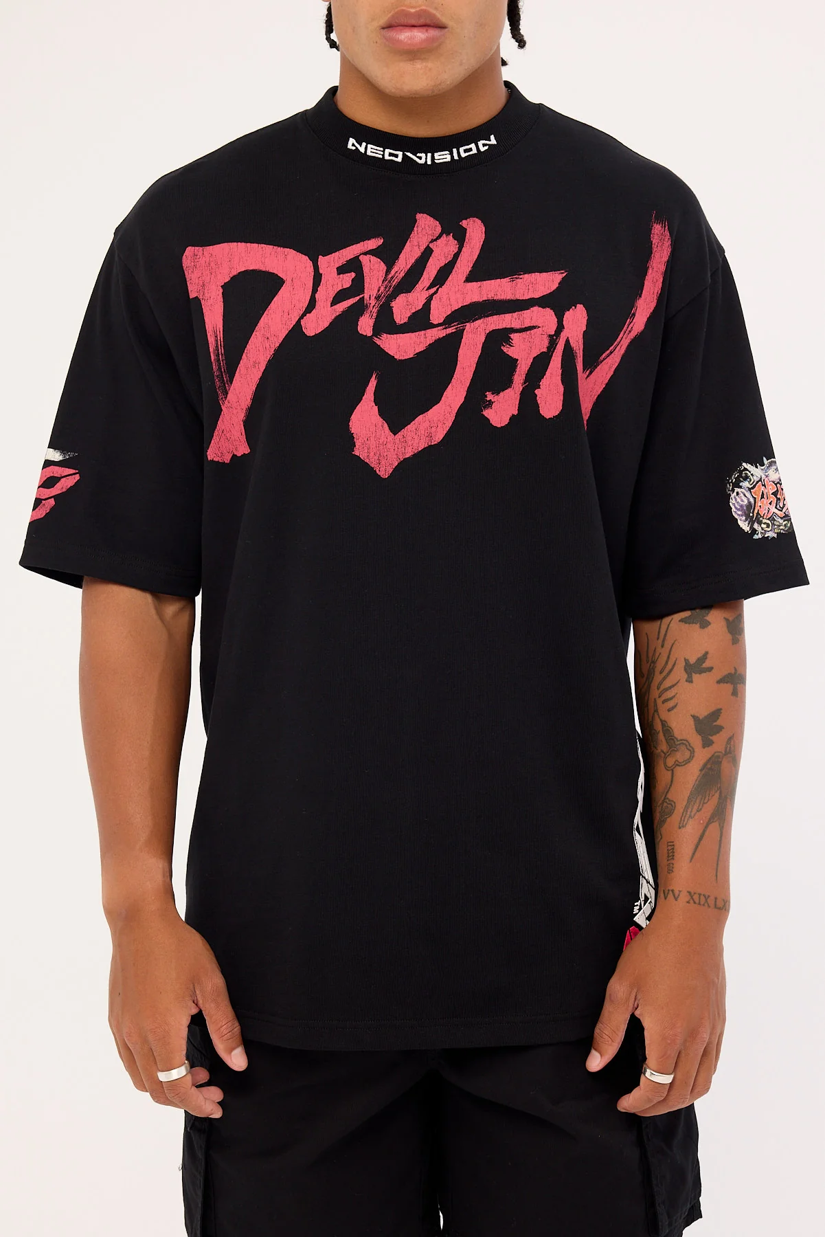 Neovision Devil Jin Graffiti Oversize Super Heavy Tee Black - Image 9
