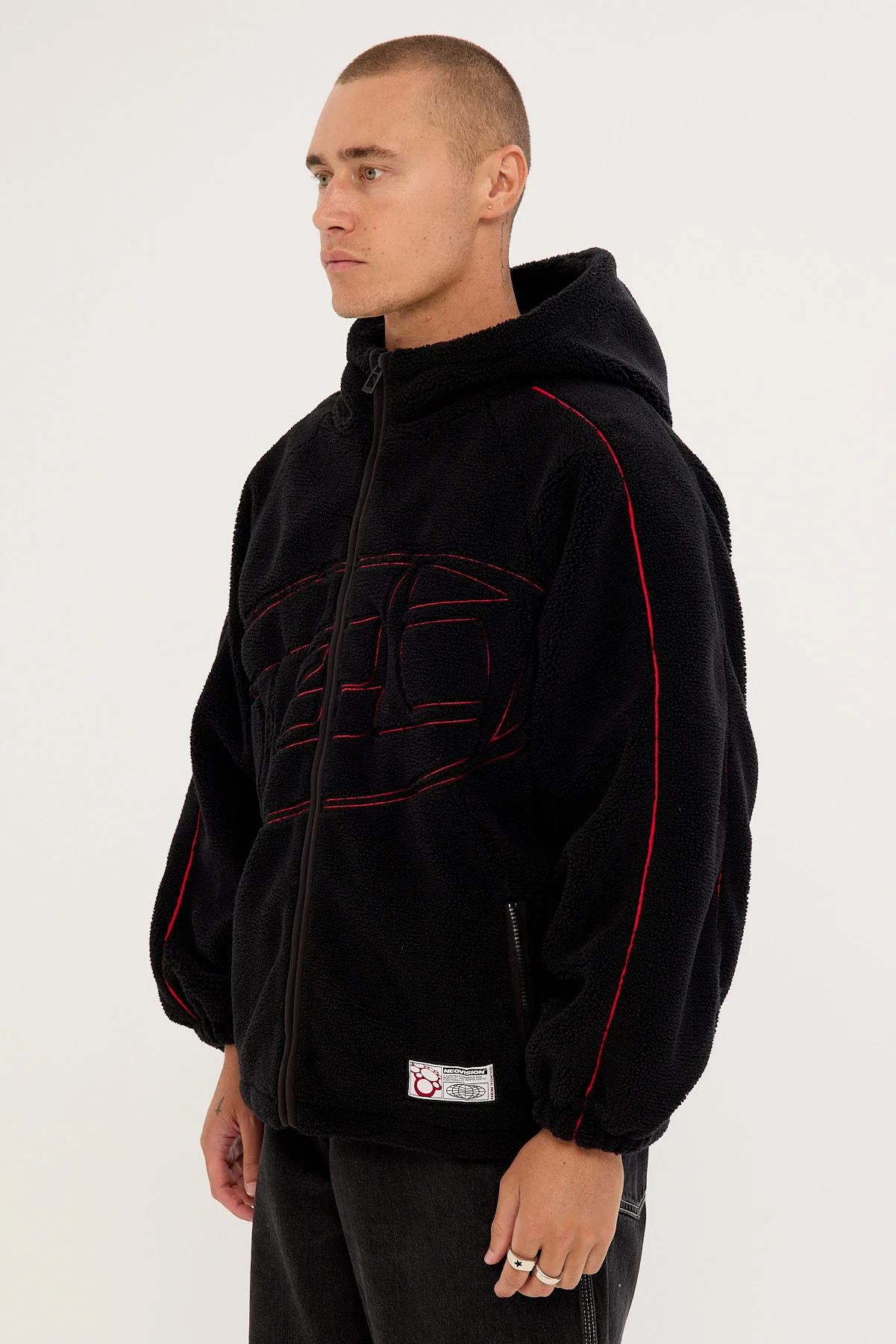 Neovision Dominion Hooded Sherpa Jacket Black - Image 4