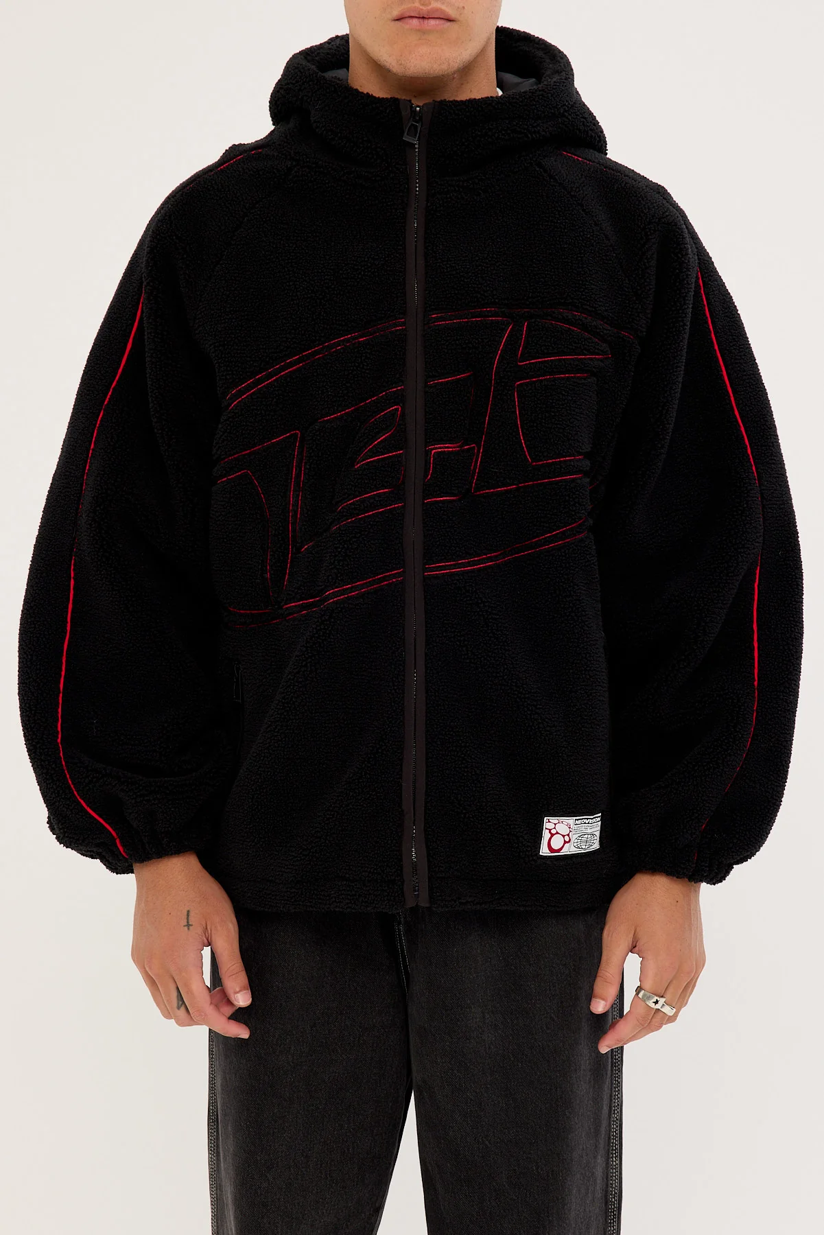 Neovision Dominion Hooded Sherpa Jacket Black - Image 6