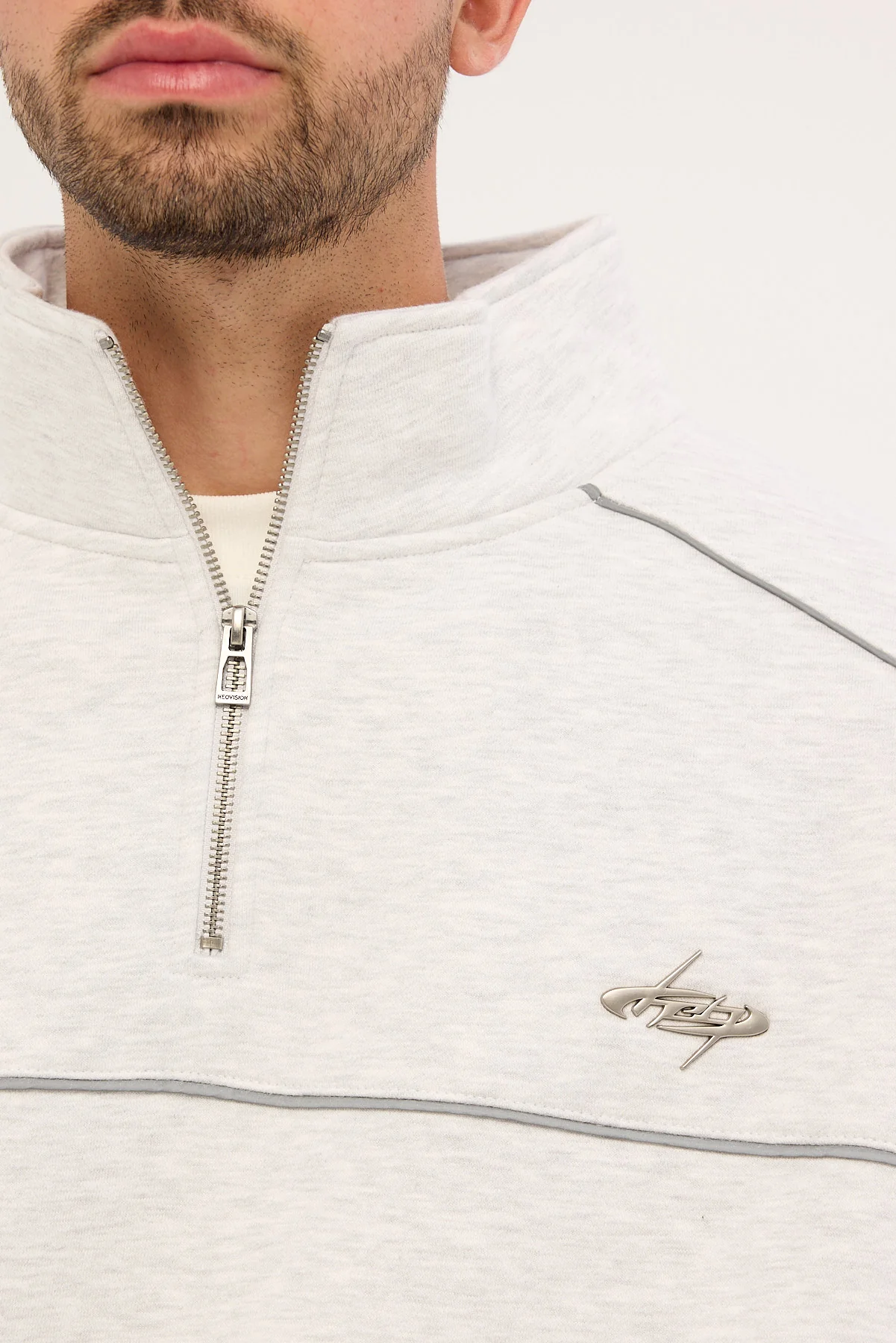 Neovision Drifter Elastic Quarter Zip Crew Snow Marle - Image 4