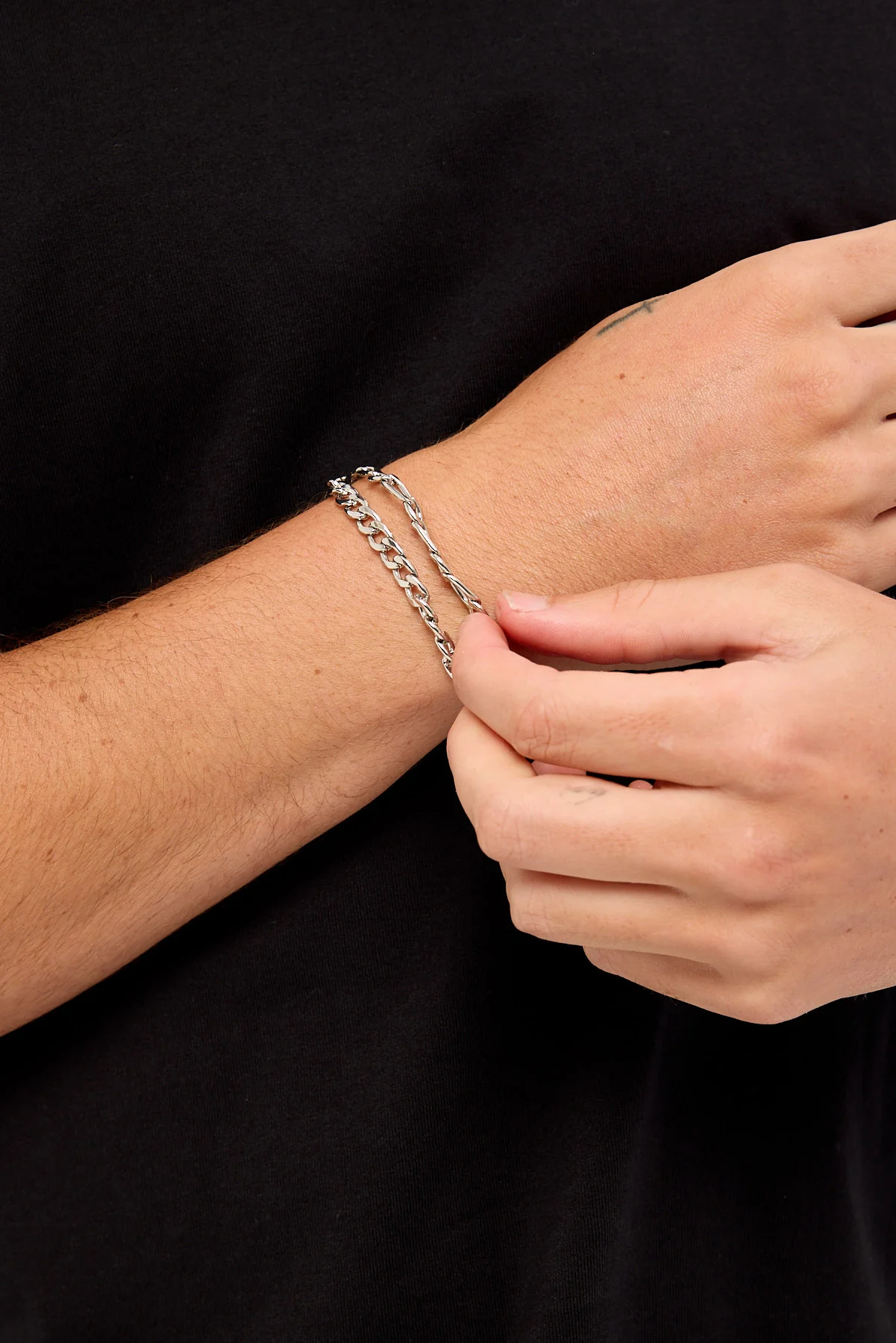 Neovision Dual Chain Bracelet Brushed Silver - Image 3