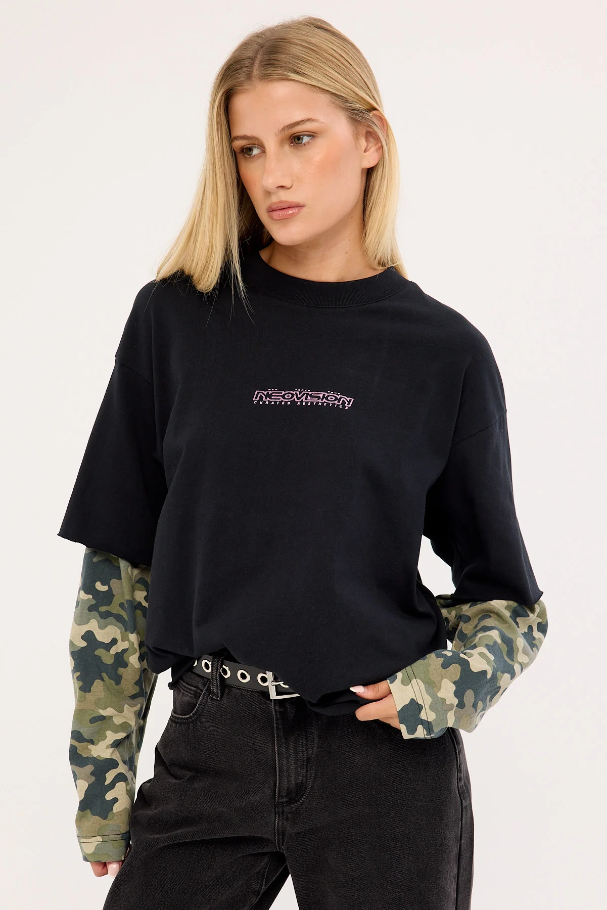 Neovision Dualform Layered Long Sleeve Tee Black/Camo