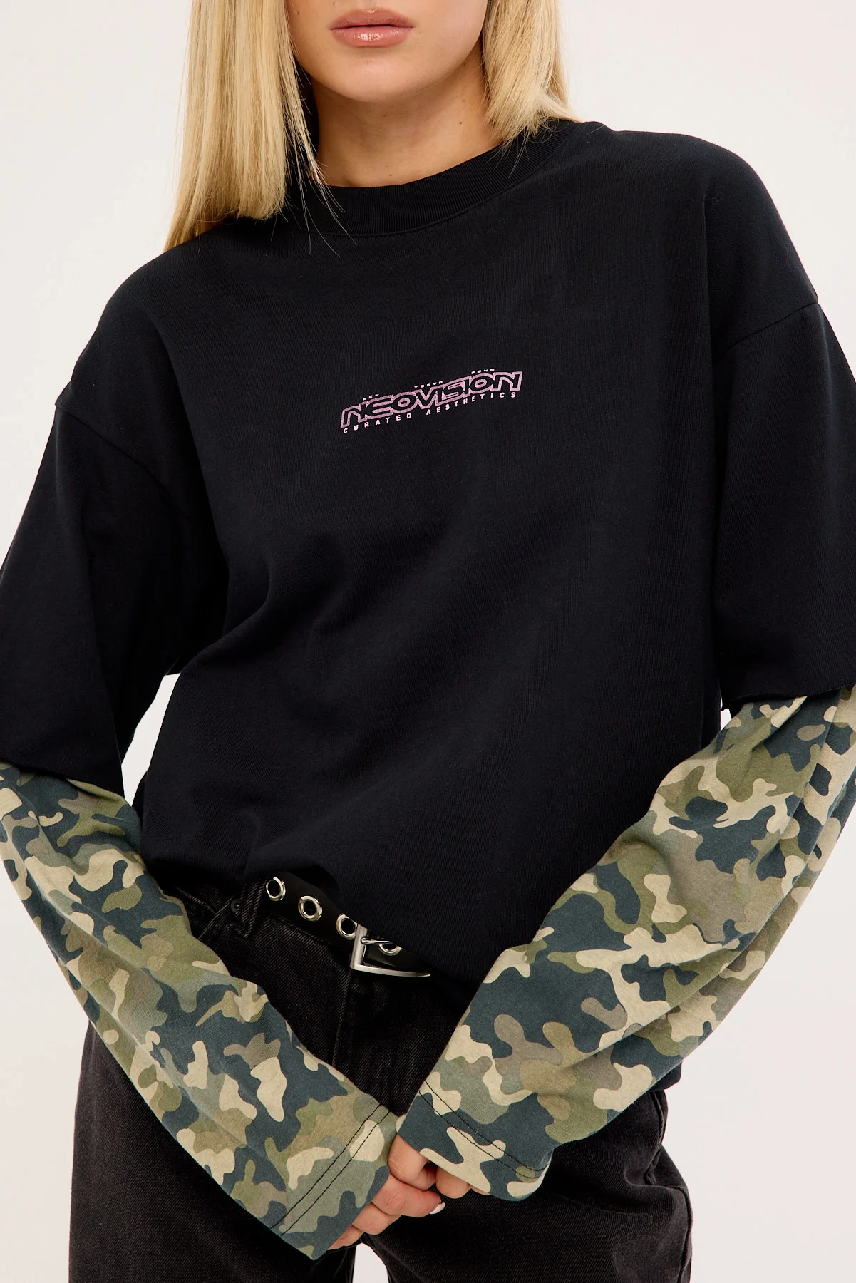 Neovision Dualform Layered Long Sleeve Tee Black/Camo - Image 3