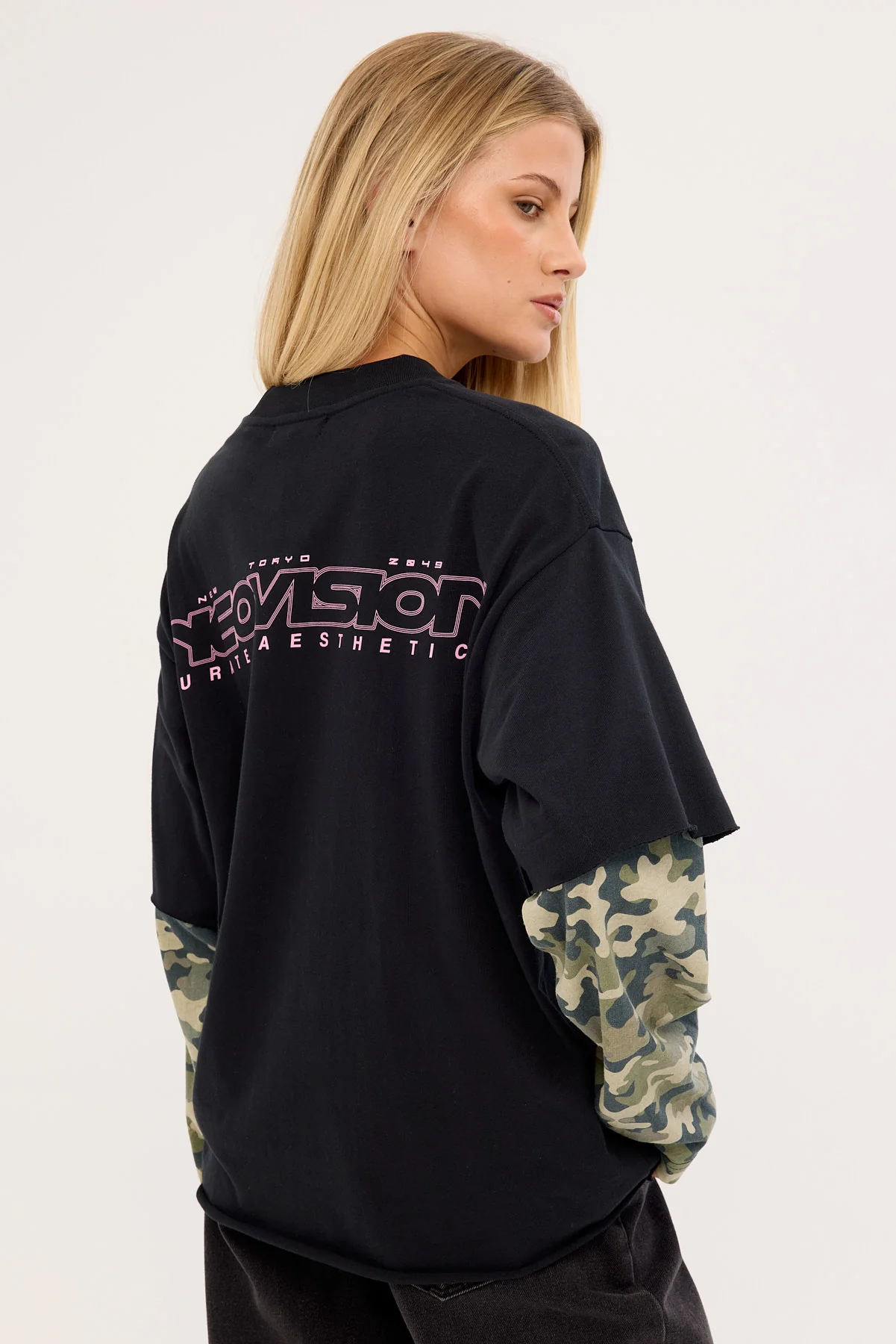Neovision Dualform Layered Long Sleeve Tee Black/Camo - Image 5