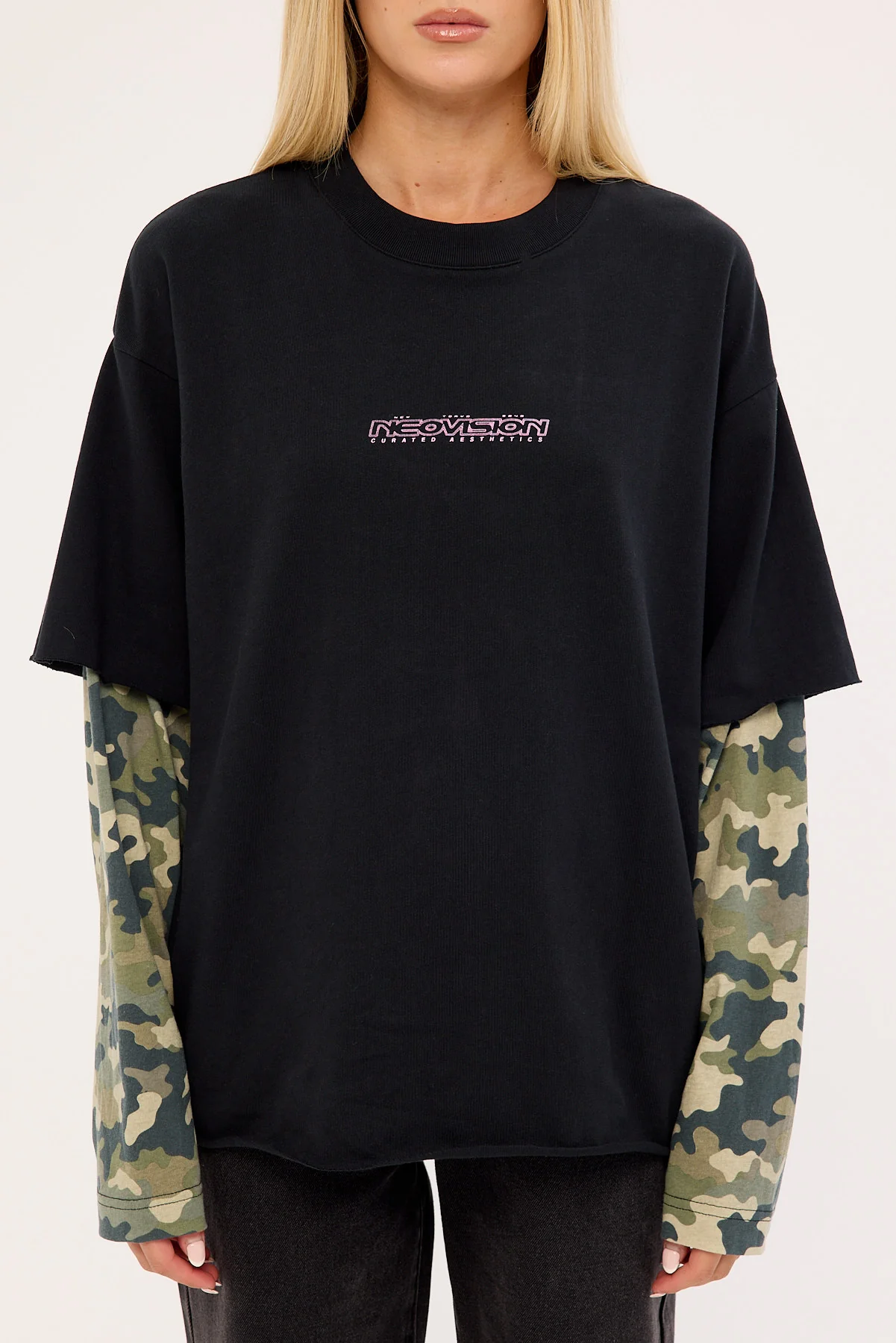 Neovision Dualform Layered Long Sleeve Tee Black/Camo - Image 6