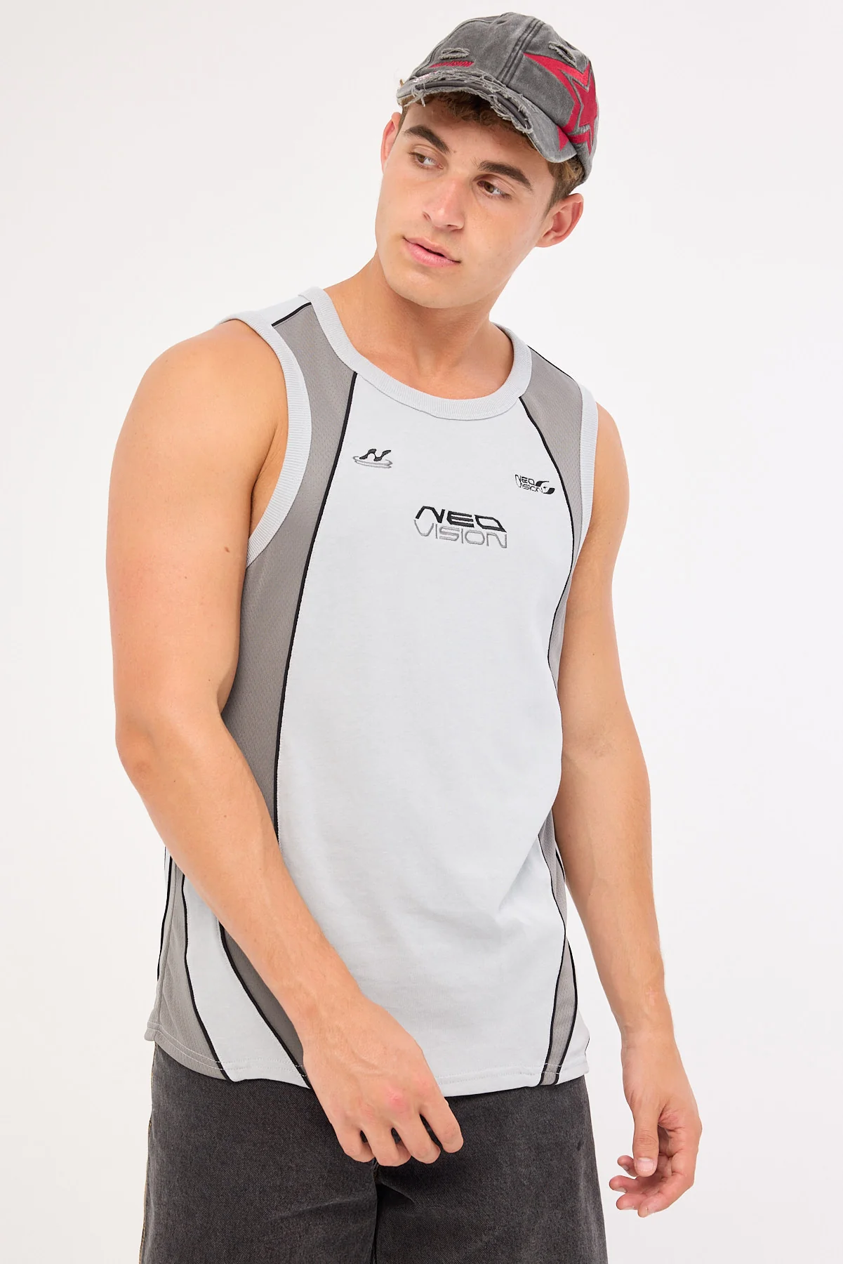 Neovision Echelon Loose Singlet Tank Grey - Image 3
