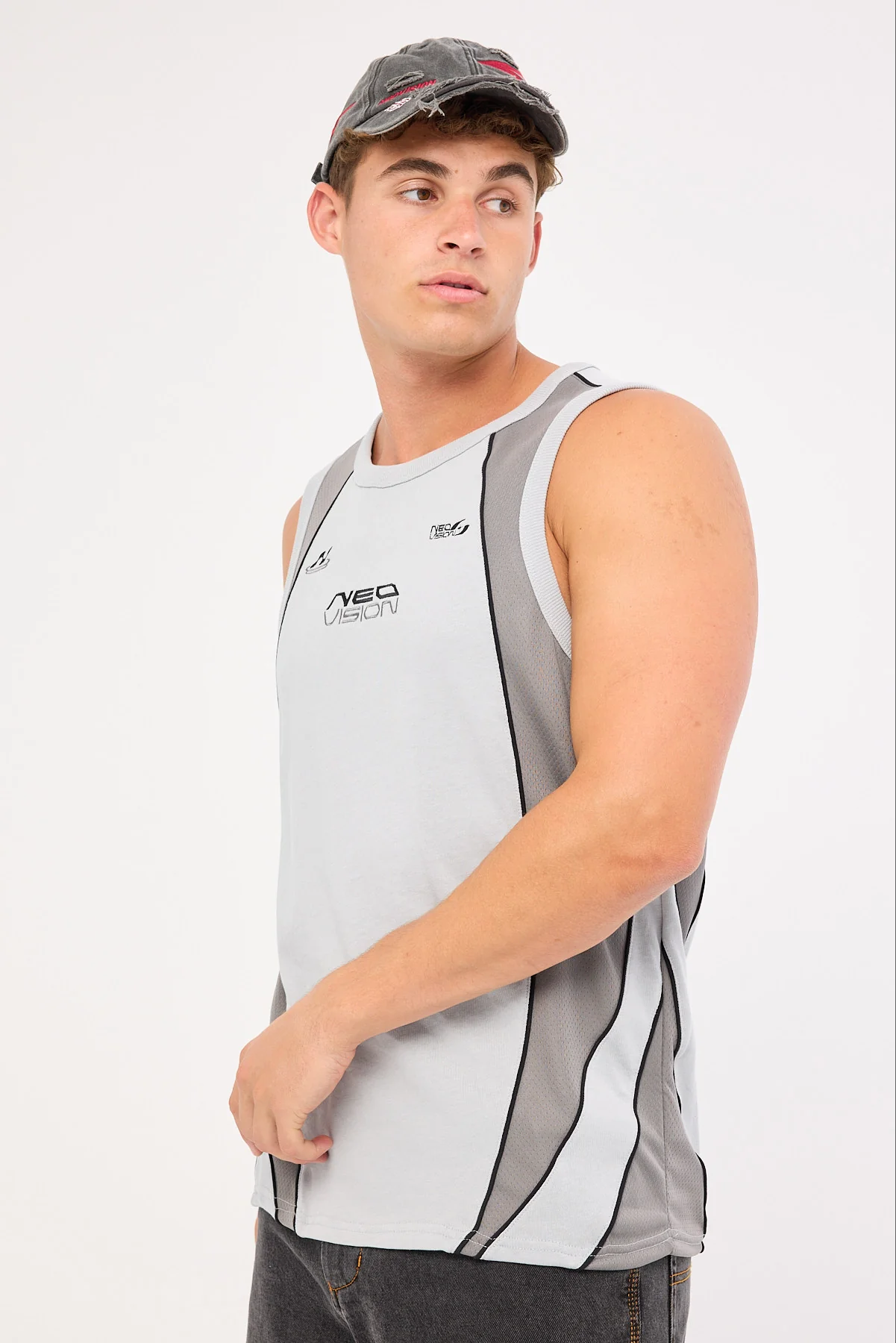 Neovision Echelon Loose Singlet Tank Grey - Image 6