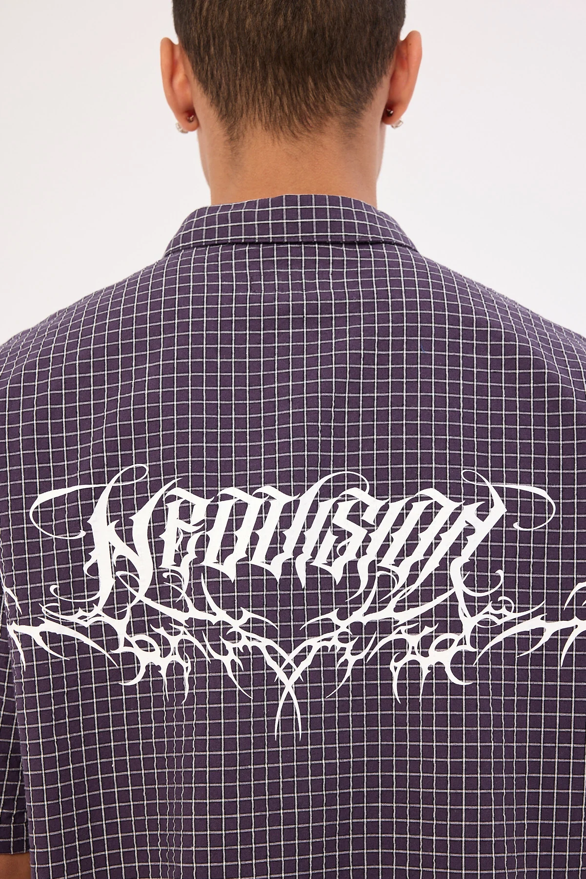 Neovision Echoes Oversize Shirt Purple Check - Image 8