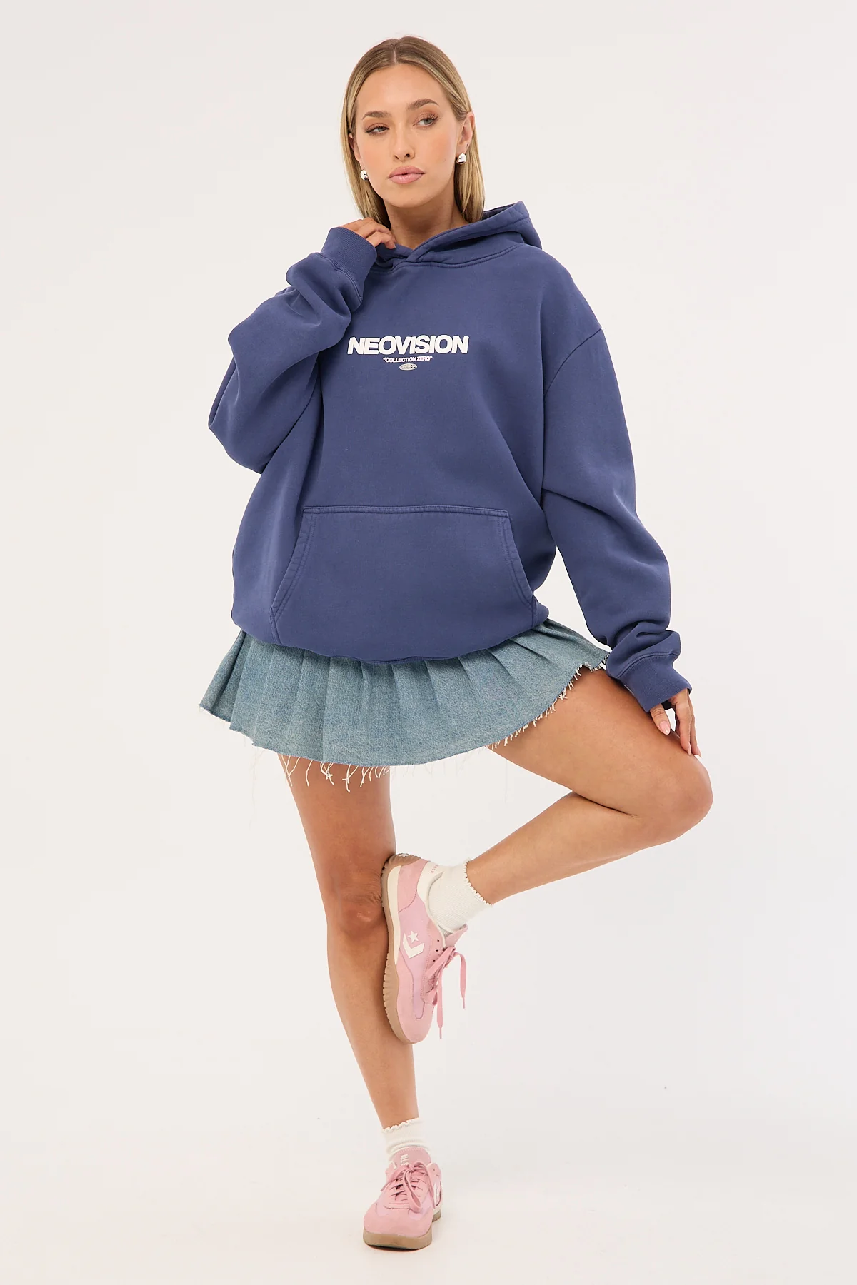 Neovision Exhibit Relaxed Hoodie Washed Steel - Image 3