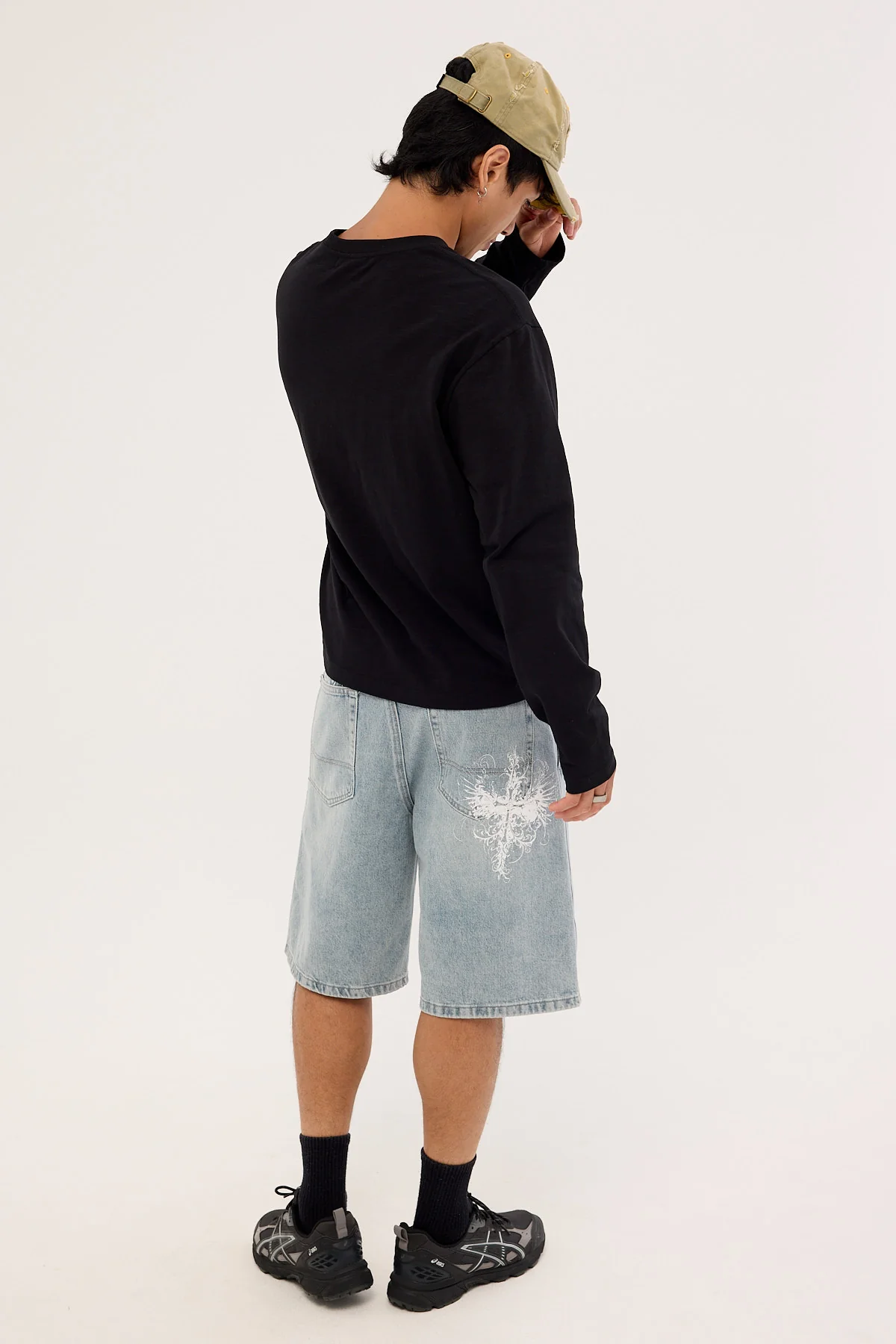 Neovision Fallen Cross Nexa Baggy Jort Blasted Washed Blue - Image 6