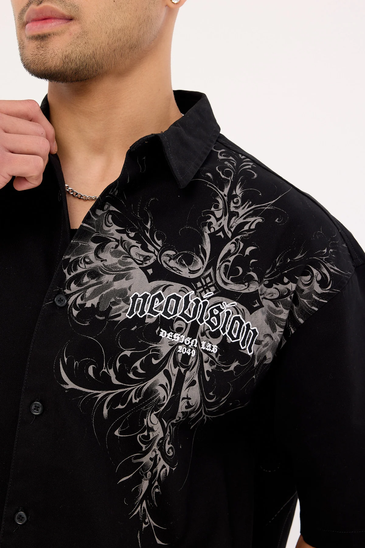 Neovision Fallen Cross Oversize Shirt Black - Image 5