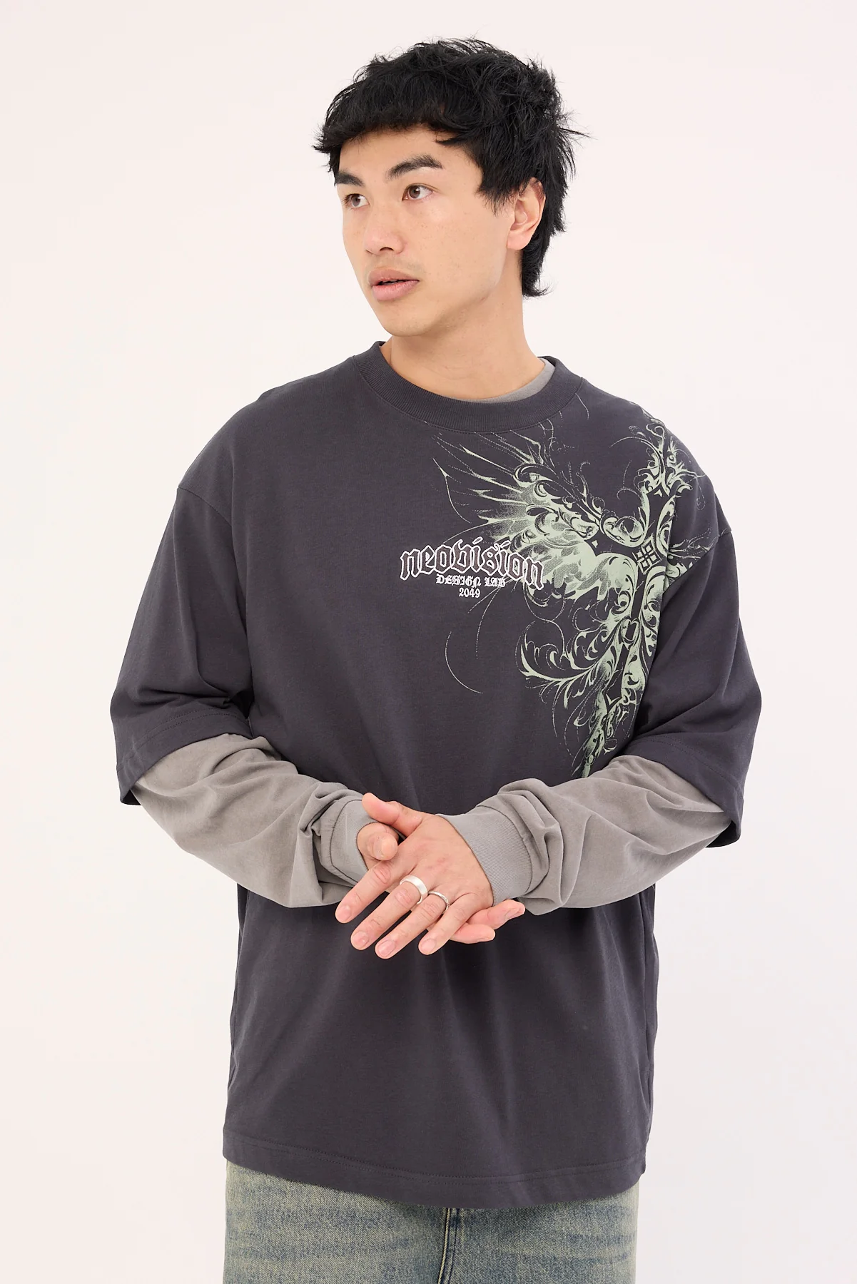 Neovision Fallen Cross Oversize Super Heavy Tee Asphalt
