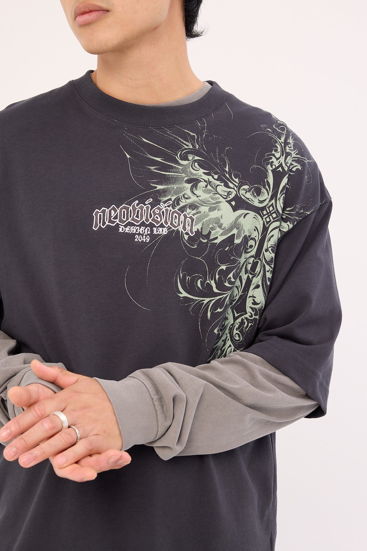 Neovision Fallen Cross Oversize Super Heavy Tee Asphalt - Image 3