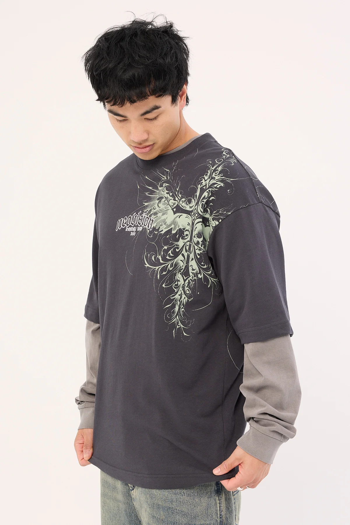 Neovision Fallen Cross Oversize Super Heavy Tee Asphalt - Image 4