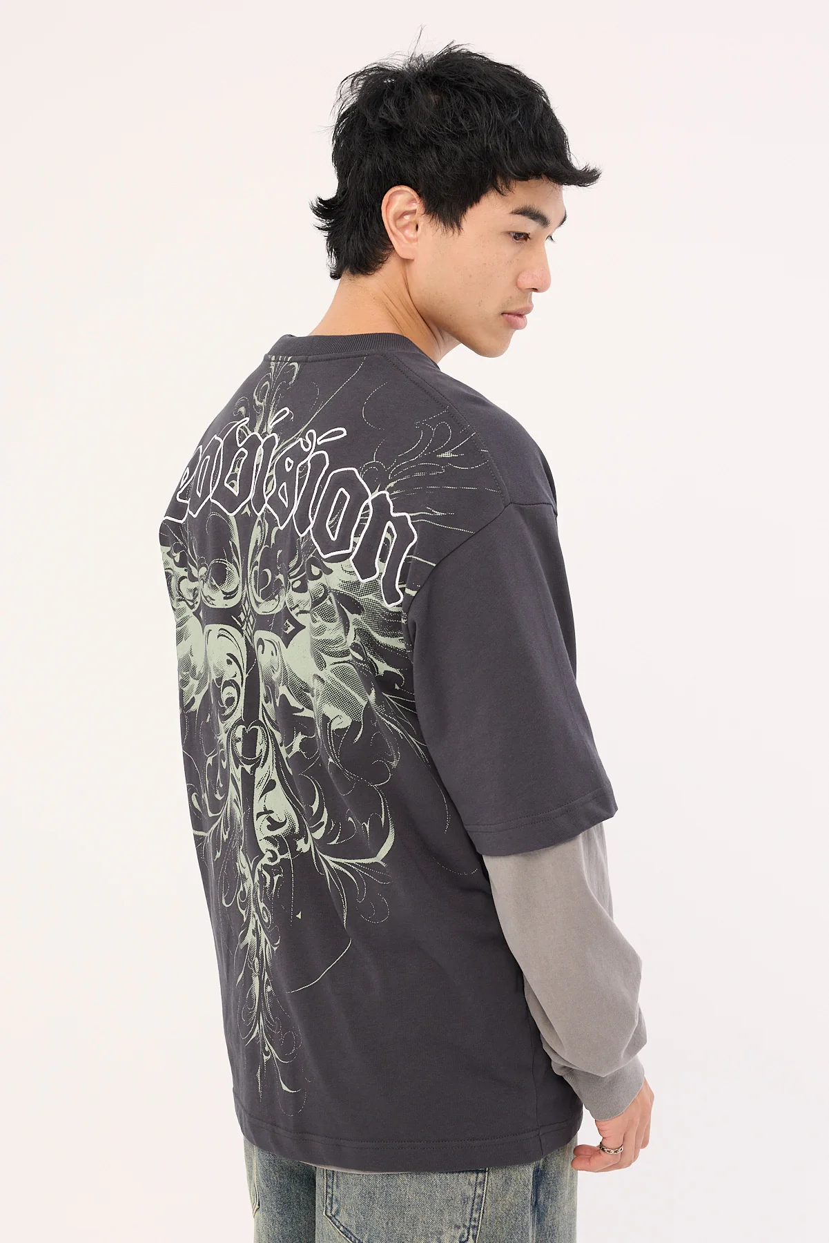Neovision Fallen Cross Oversize Super Heavy Tee Asphalt - Image 5