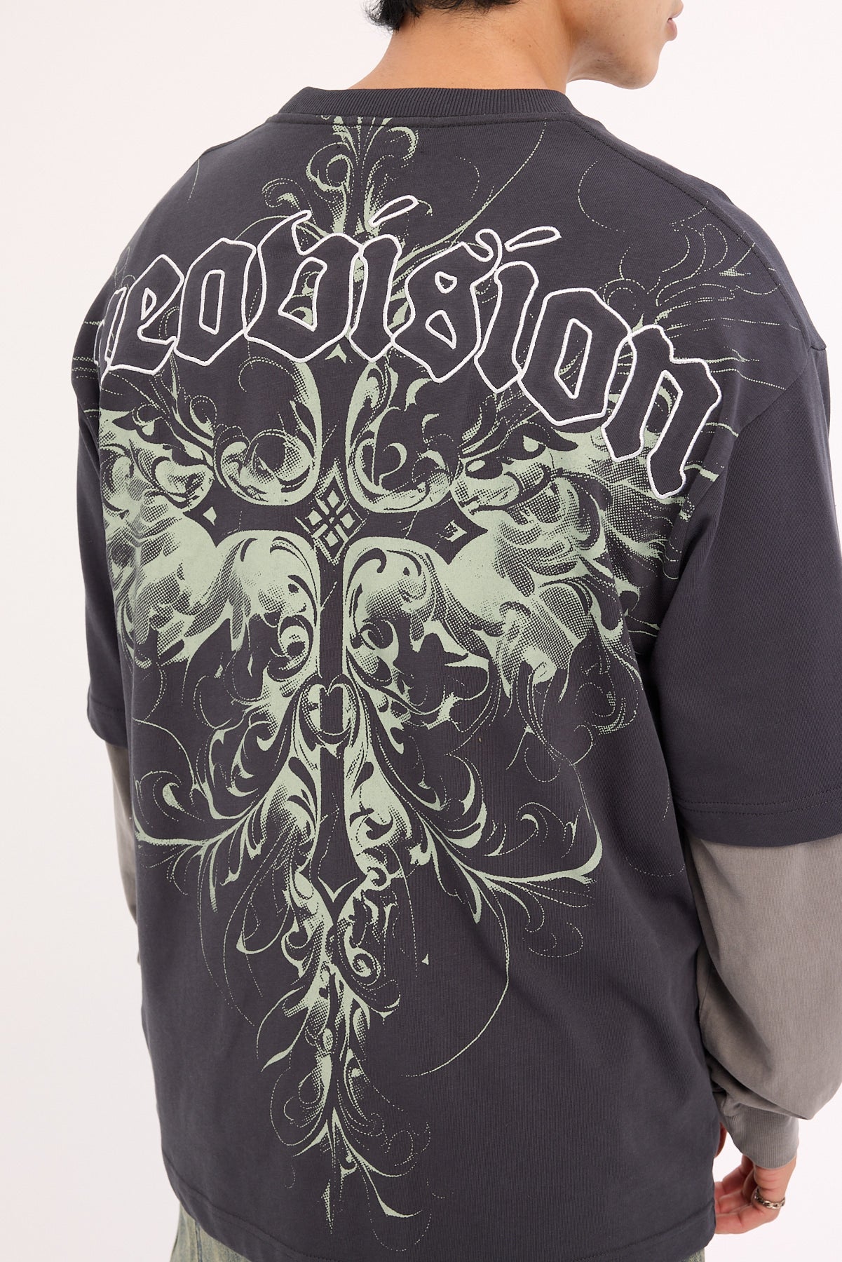 Neovision Fallen Cross Oversize Super Heavy Tee Asphalt - Image 6