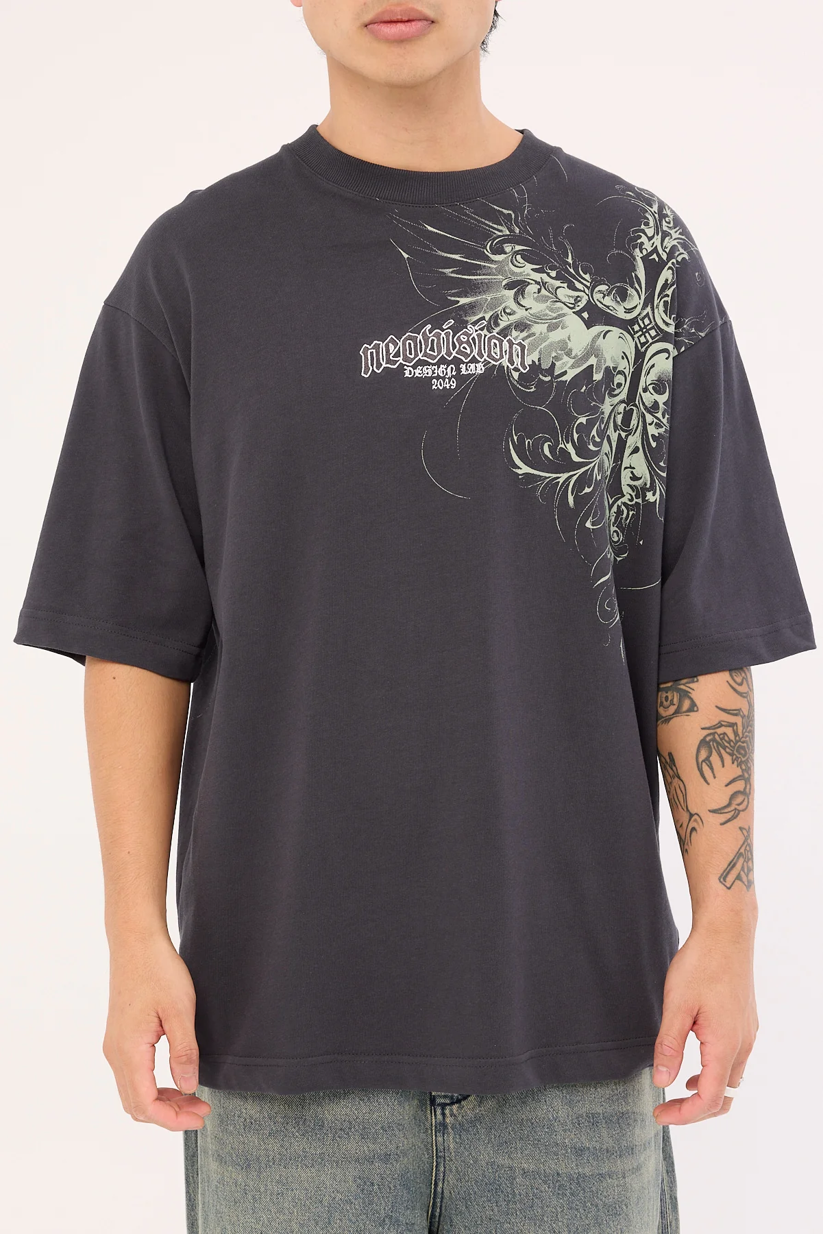 Neovision Fallen Cross Oversize Super Heavy Tee Asphalt - Image 7