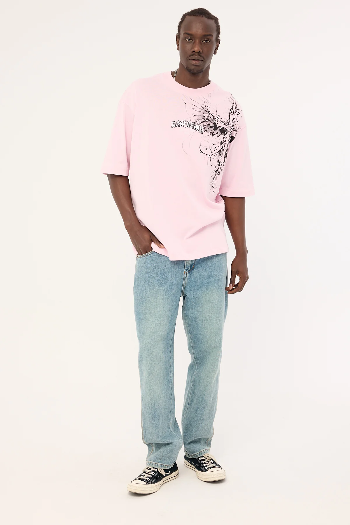 Neovision Fallen Cross Oversize Super Heavy Tee Candy Pink - Image 2