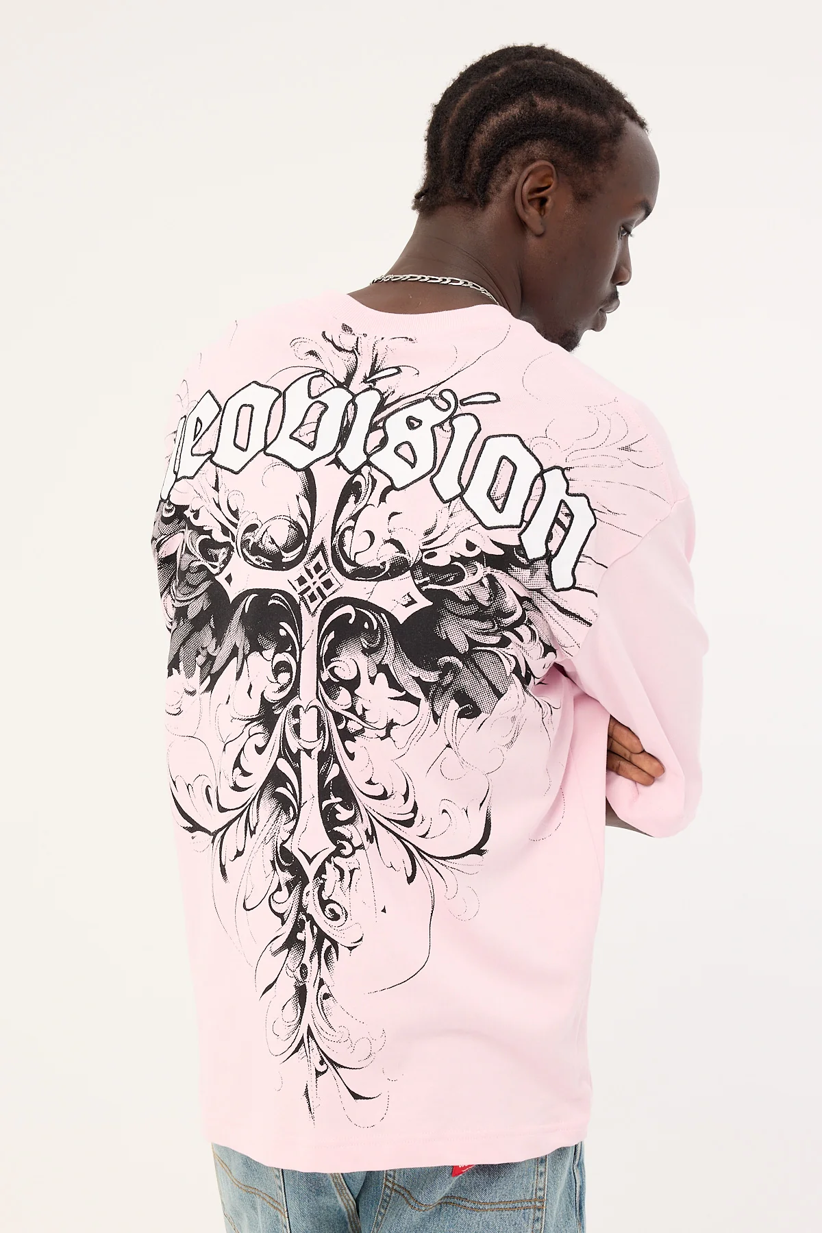 Neovision Fallen Cross Oversize Super Heavy Tee Candy Pink - Image 7