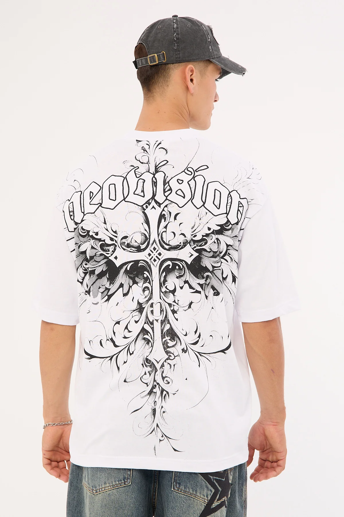 Neovision Fallen Cross Oversize Super Heavy Tee White - Image 6