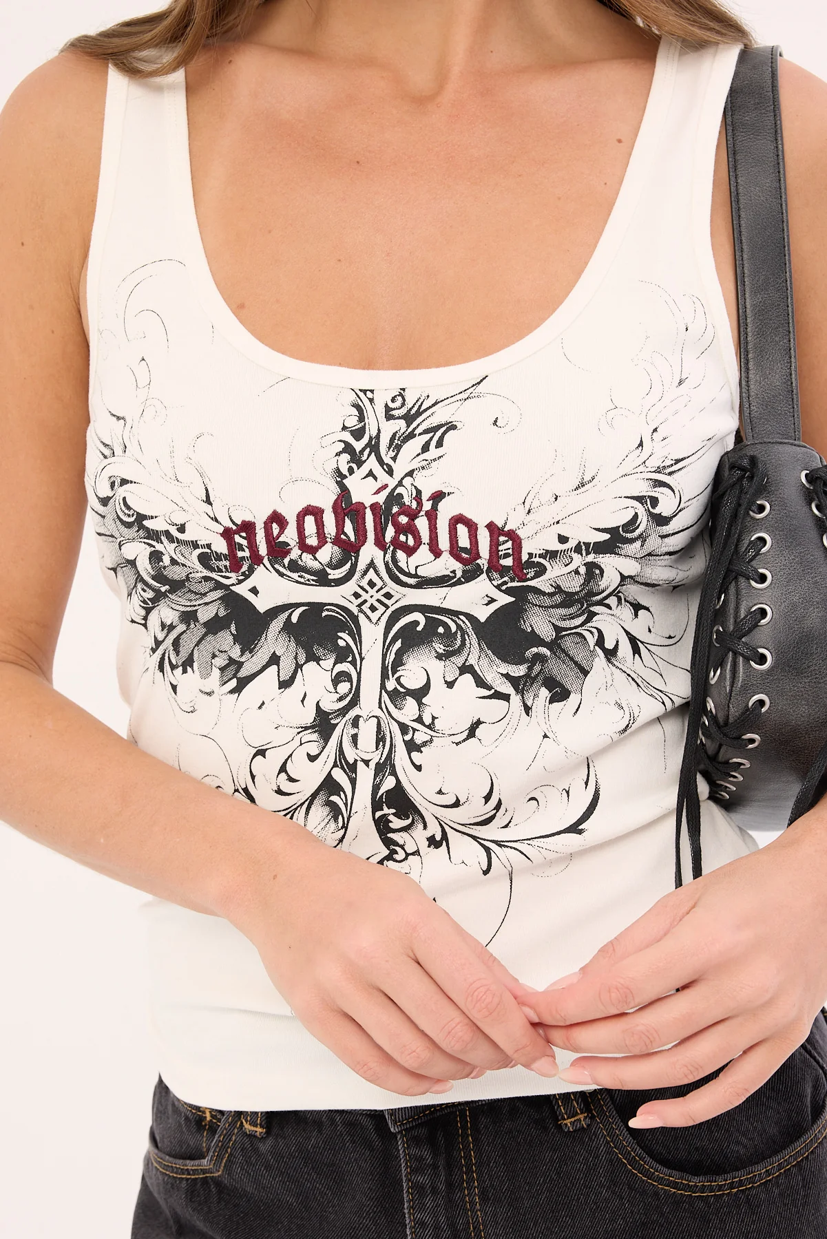 Neovision Fallen Cross Singlet Tank Top White - Image 4