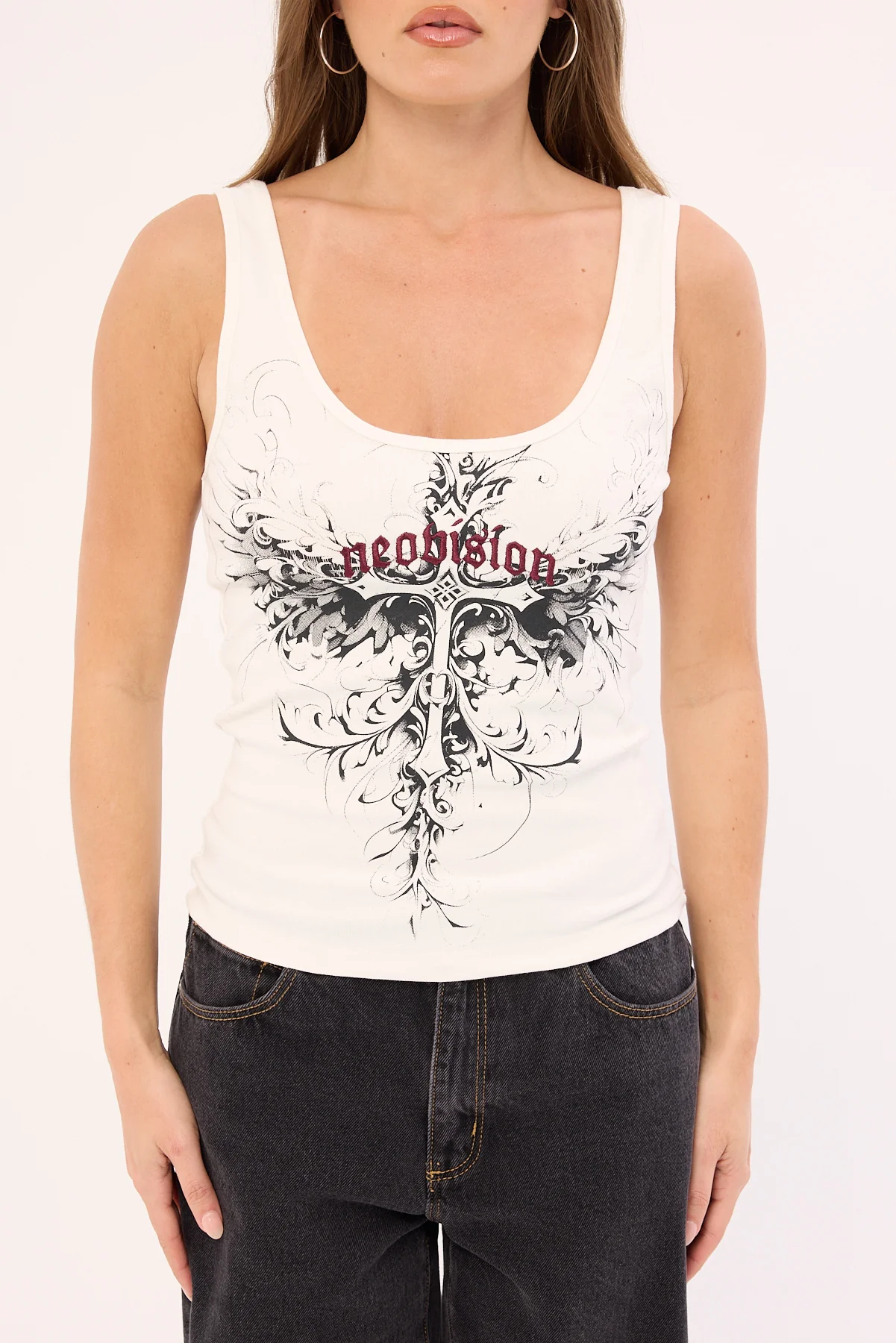 Neovision Fallen Cross Singlet Tank Top White - Image 8