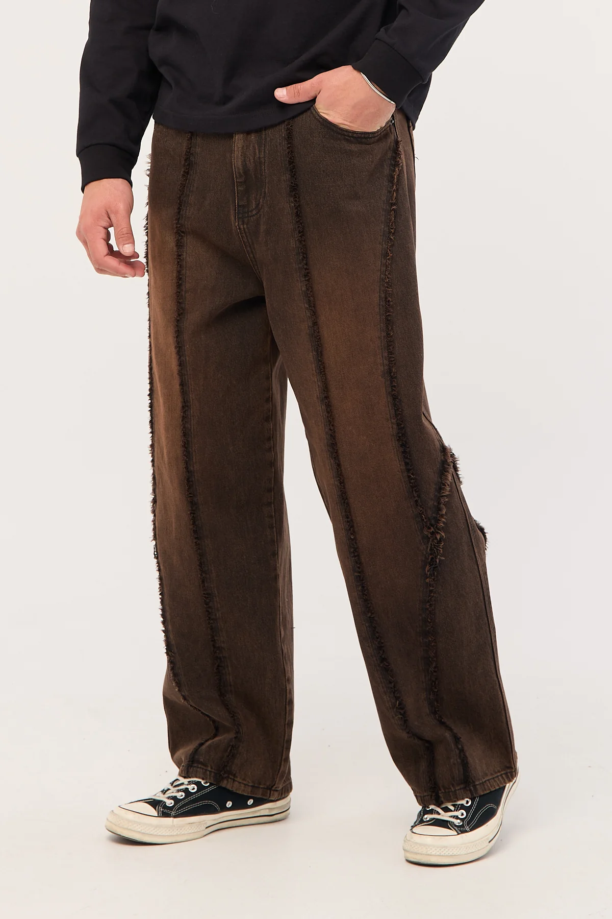 Neovision Famous Distressed Behemoth Super Baggy Jean Brown Dirty Wash - Image 5