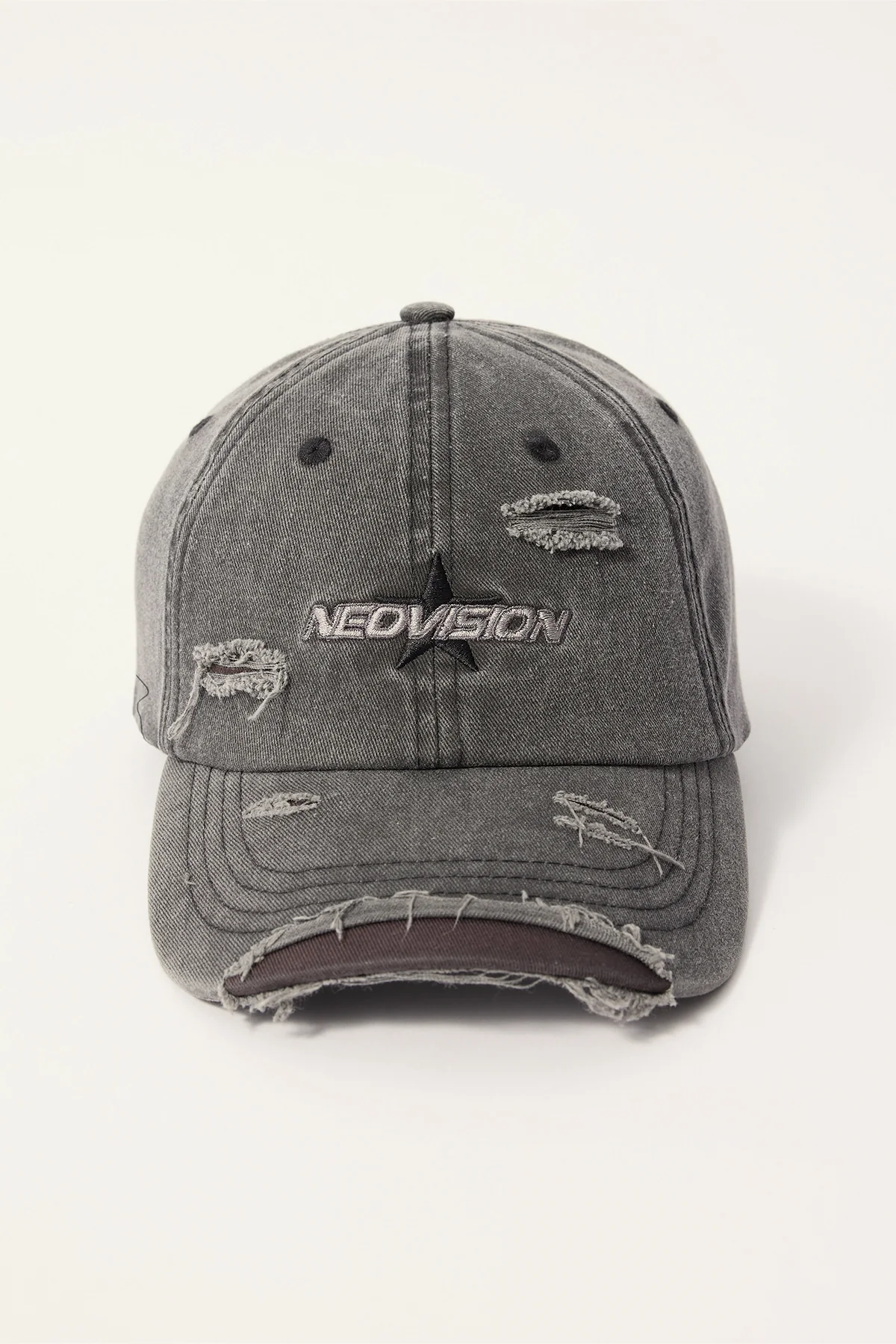 Neovision Famous Recycled Distressed Dad Cap Washed Black