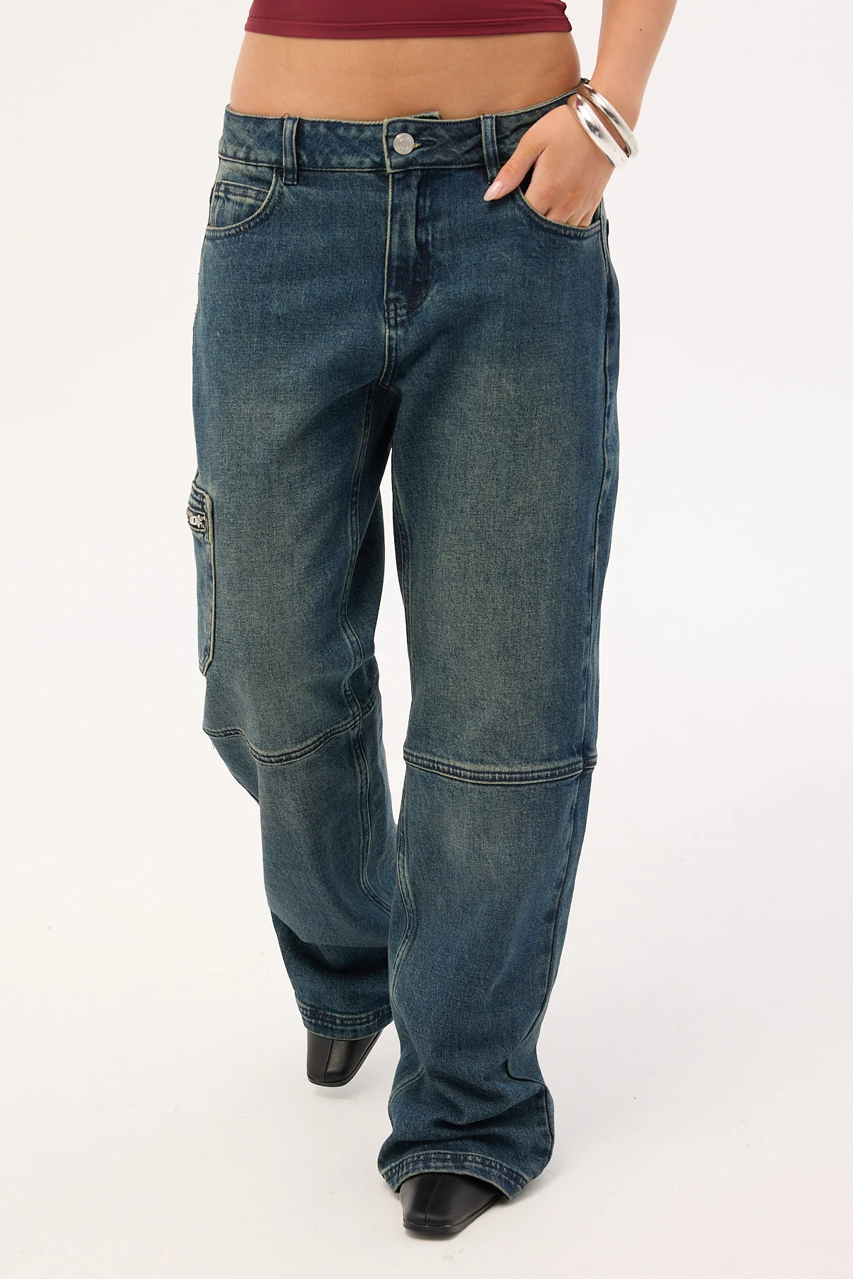 Neovision Flicker Stamp Low Baggy Jean Washed Blue - Image 3