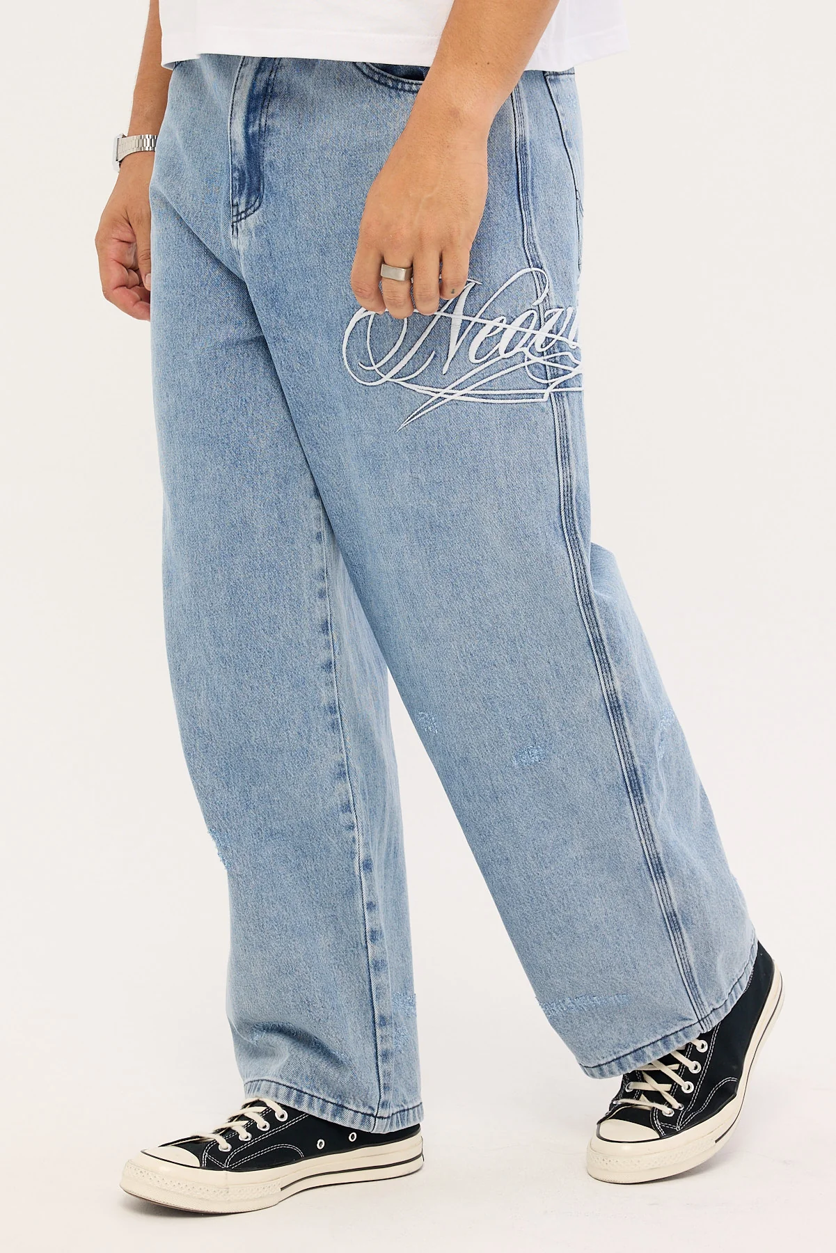 Neovision Fracture Behemoth Super Baggy Jean Ash Blue - Image 3