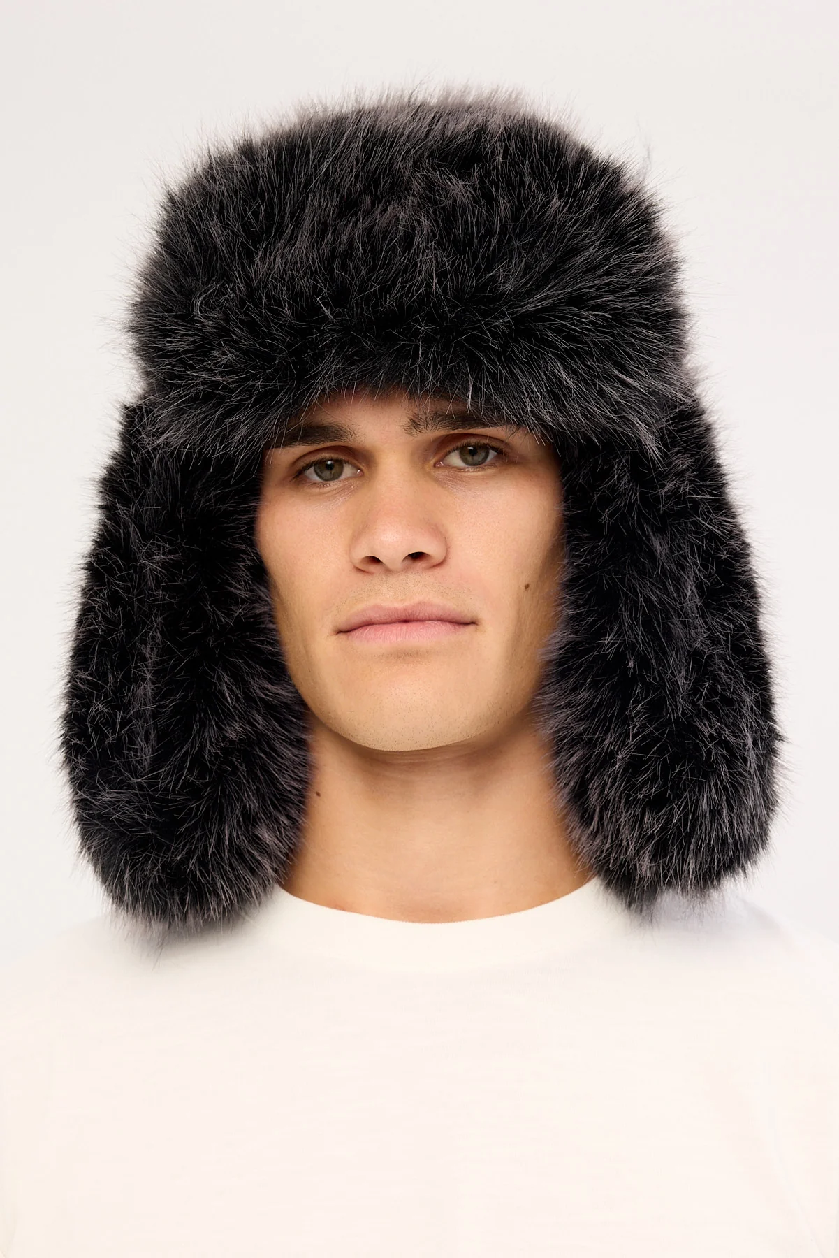 Neovision Frosted Faux Fur Trapper Hat Black - Image 4