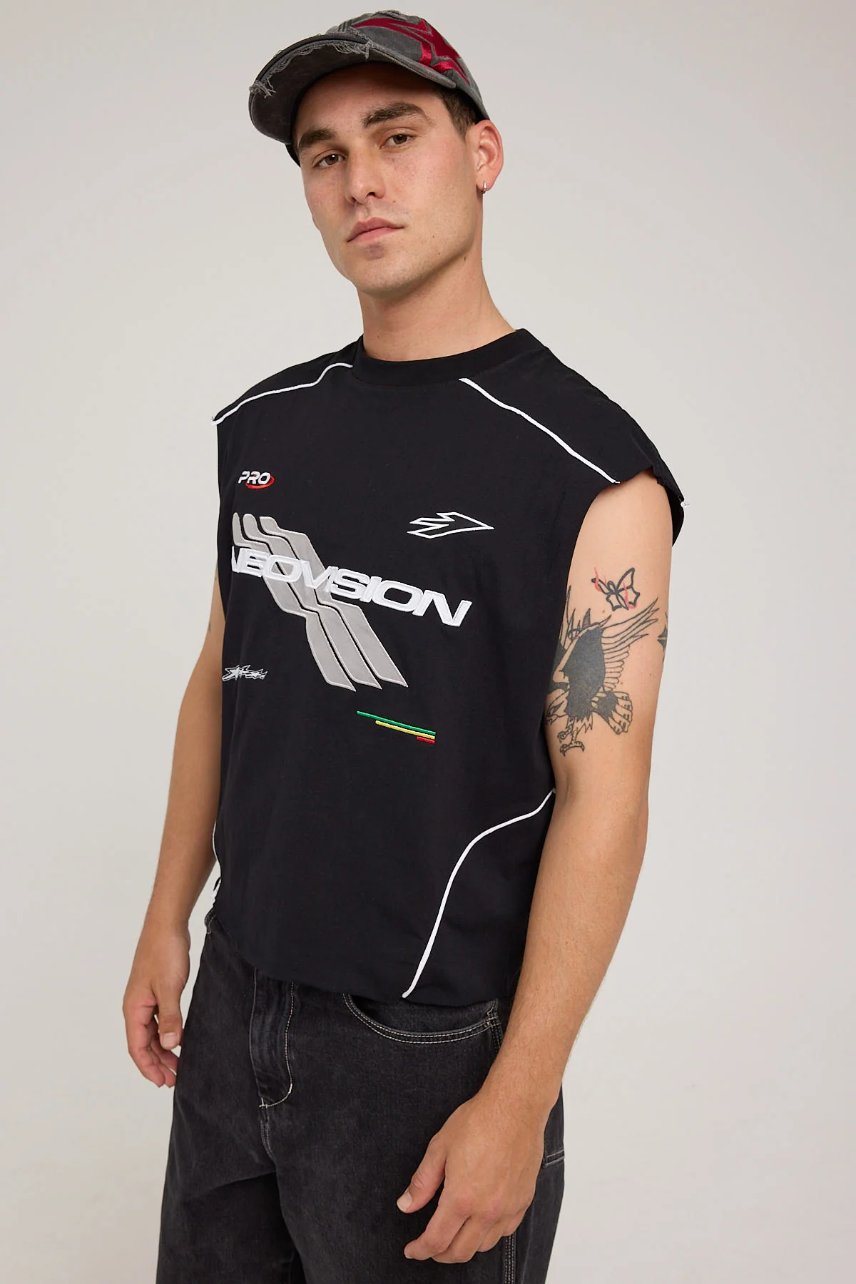 Neovision Fuel Cropped Muscle Tank Off Black - Image 4