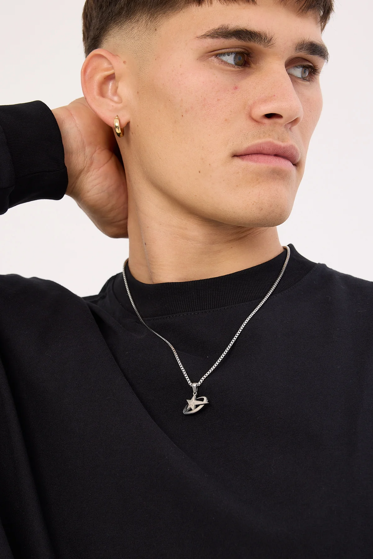 Neovision Galaxy Pendant Necklace Brushed Stainless Steel - Image 3