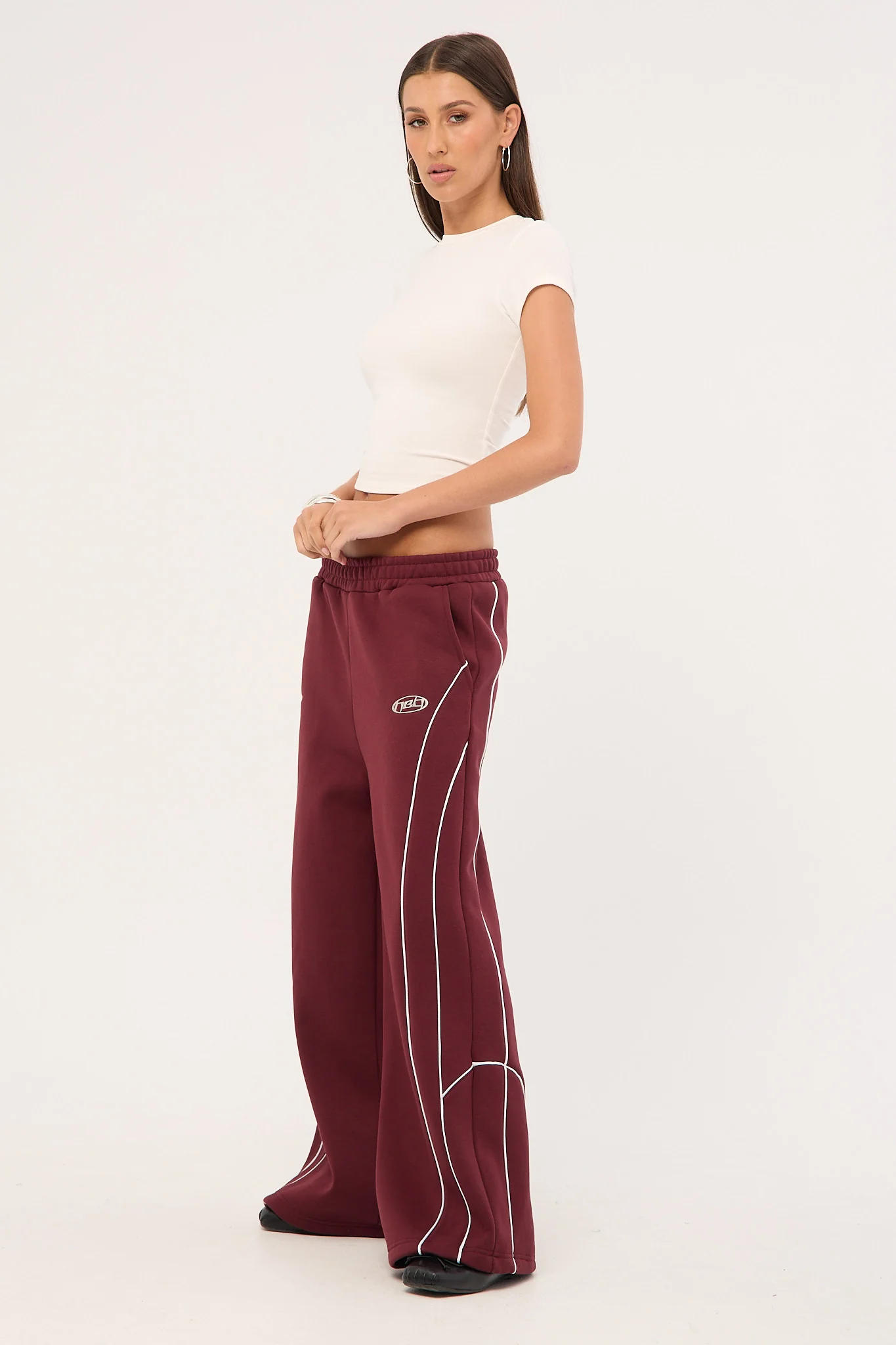 Neovision Glade Straight Leg Trackpant Burgundy - Image 3