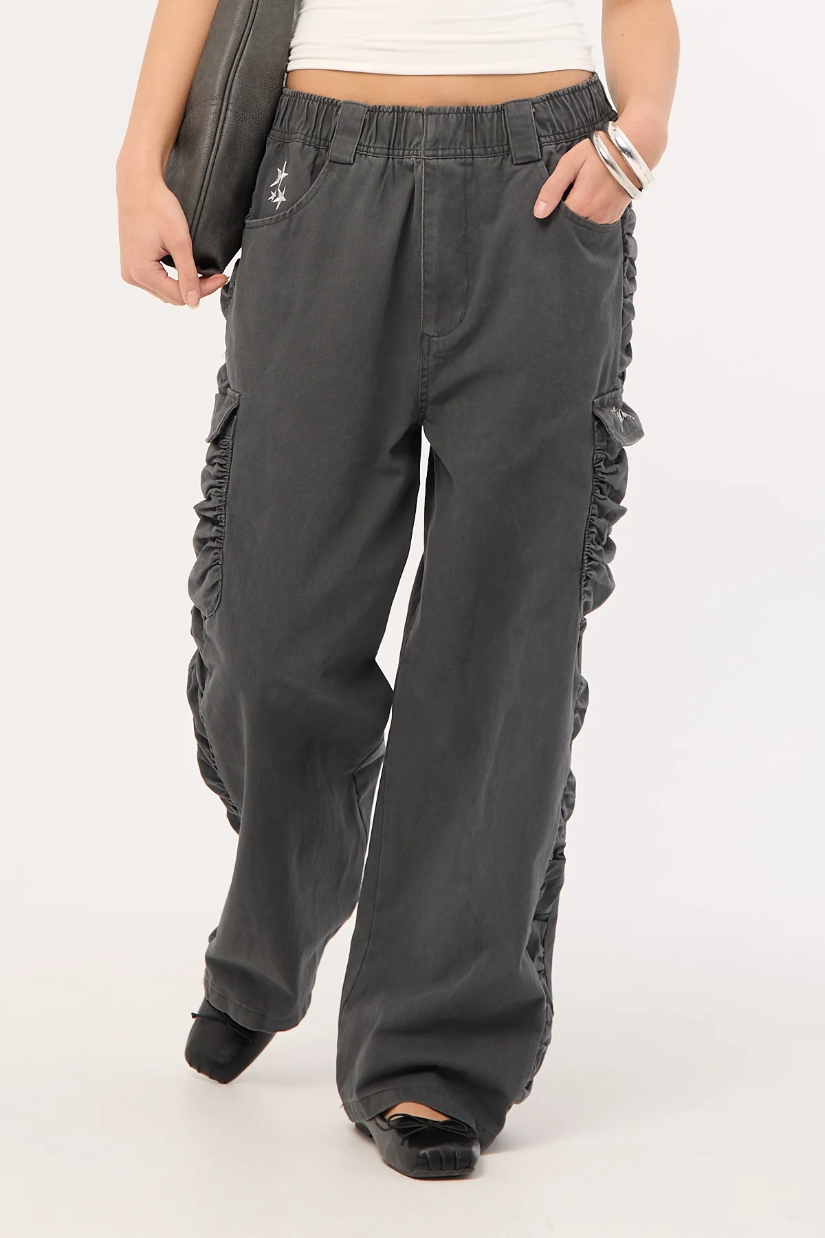 Neovision Glint Ruched Cargo Pants Steel - Image 4