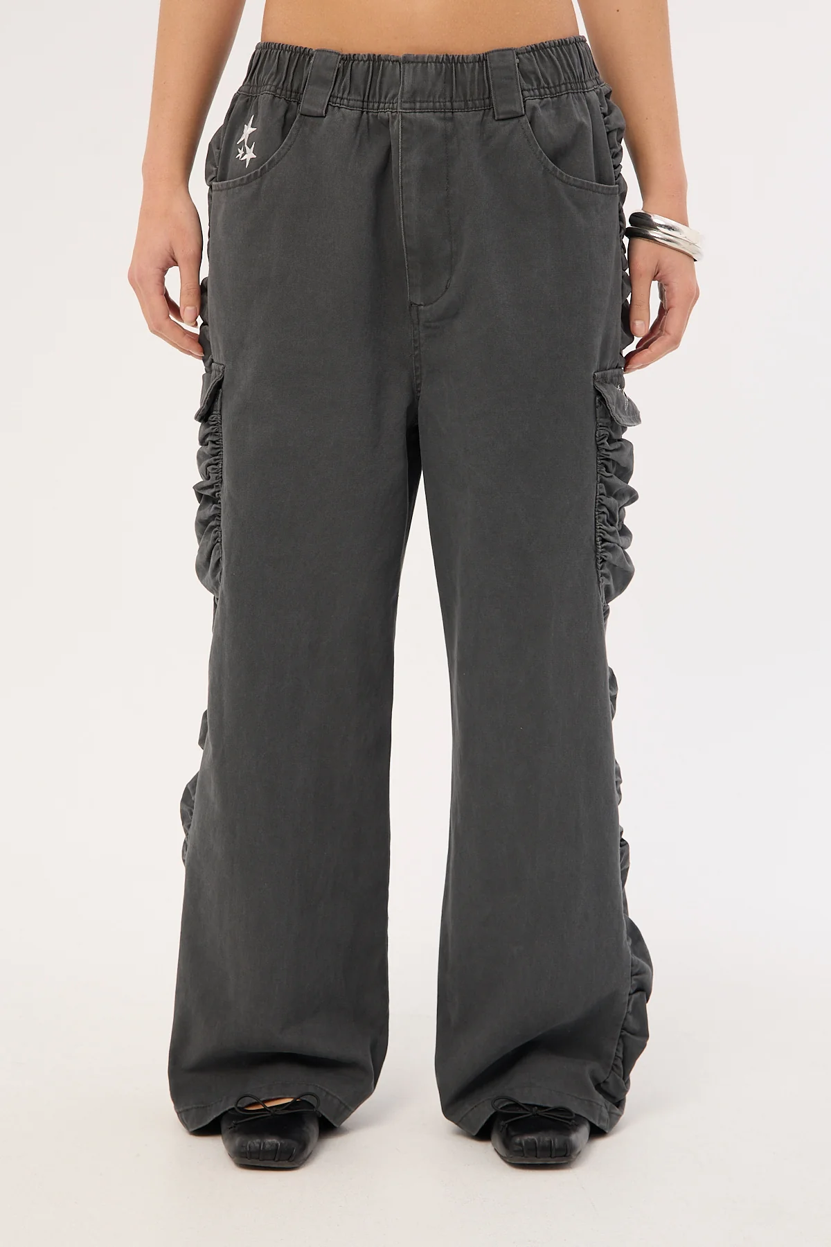 Neovision Glint Ruched Cargo Pants Steel - Image 8
