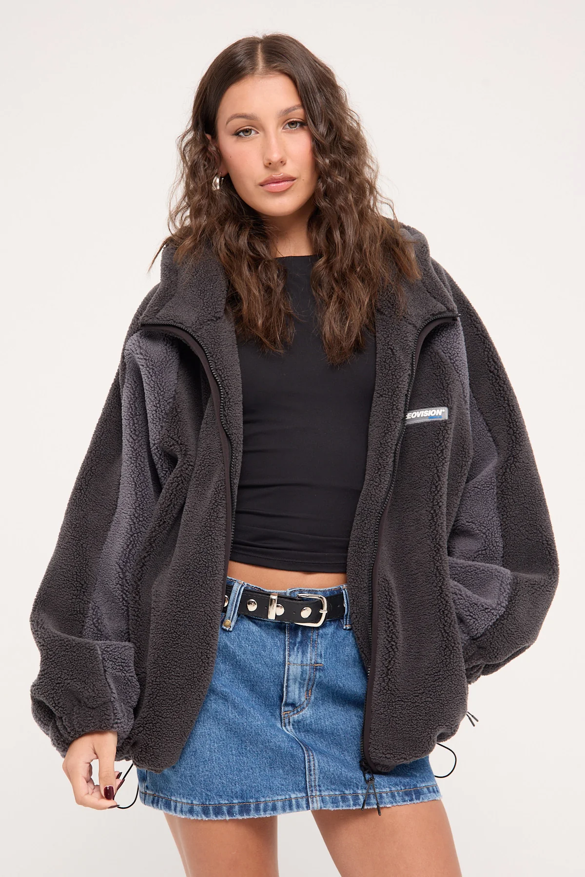 Neovision Gravity Hooded Sherpa Jacket Charcoal - Image 5