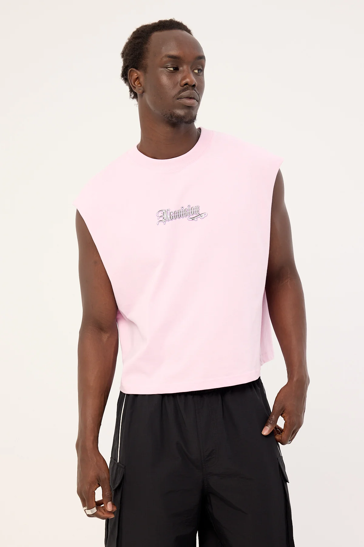 Neovision Grime Cropped Muscle Tank Candy Pink - Image 3